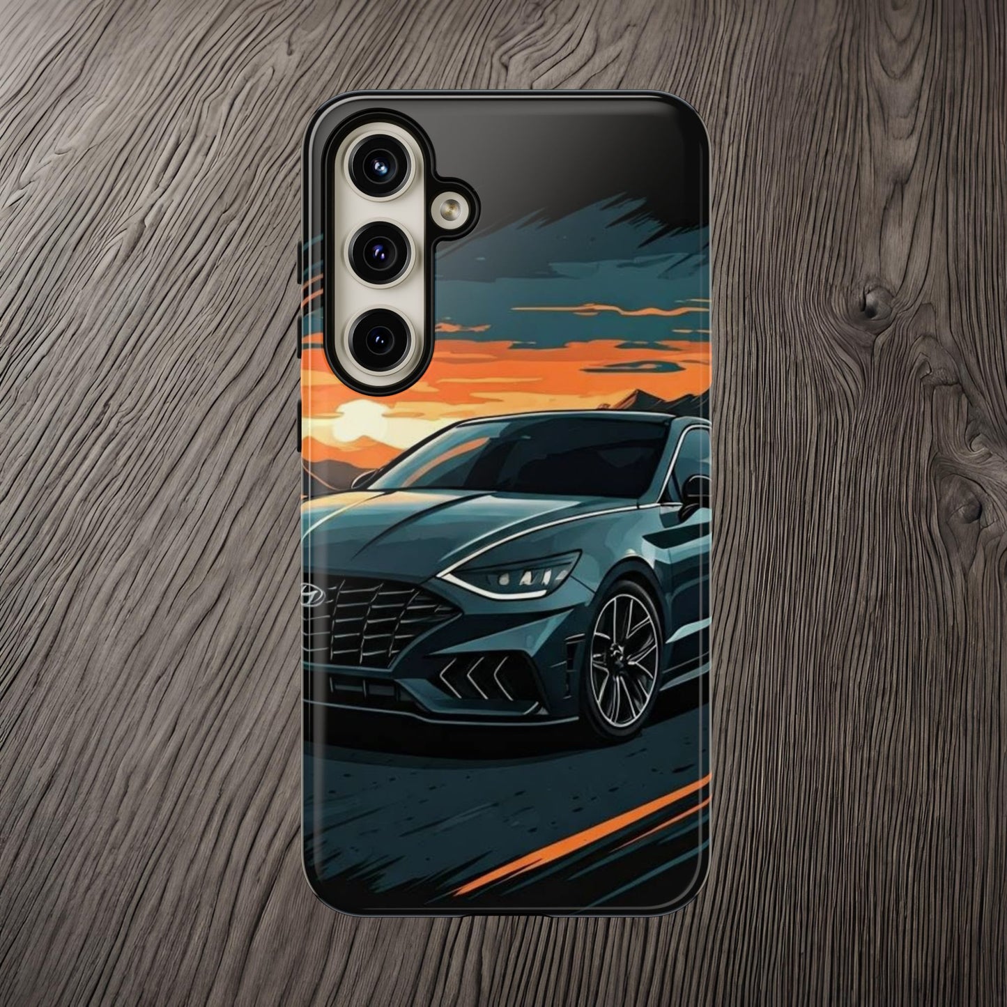 Hyundai Sonata-Sunset Drive-Dual Layer Ultra Tough Phone Case Samsung Galaxy S24 Plus Glossy Printify by The Night Shift Automotive Apparel