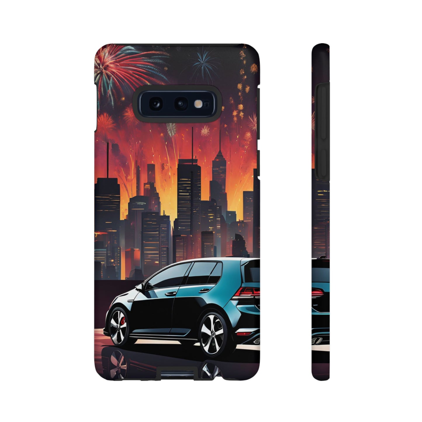 Volkswagon Golf GTI Fireworks-Dual Layer Ultra Tough Phone Case Samsung Galaxy S10E Matte Printify by The Night Shift Automotive Apparel