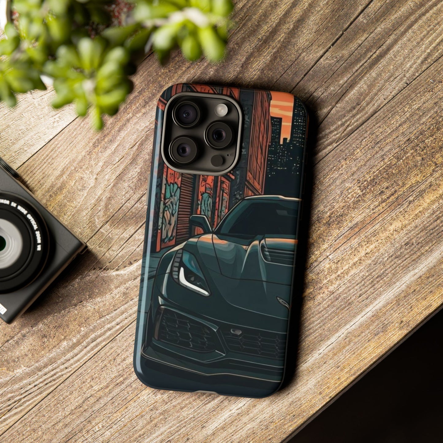 Chevy Corvette C7 Street Life-Dual Layer Ultra Tough Phone Case iPhone 15 Pro Max Glossy Printify by The Night Shift Automotive Apparel