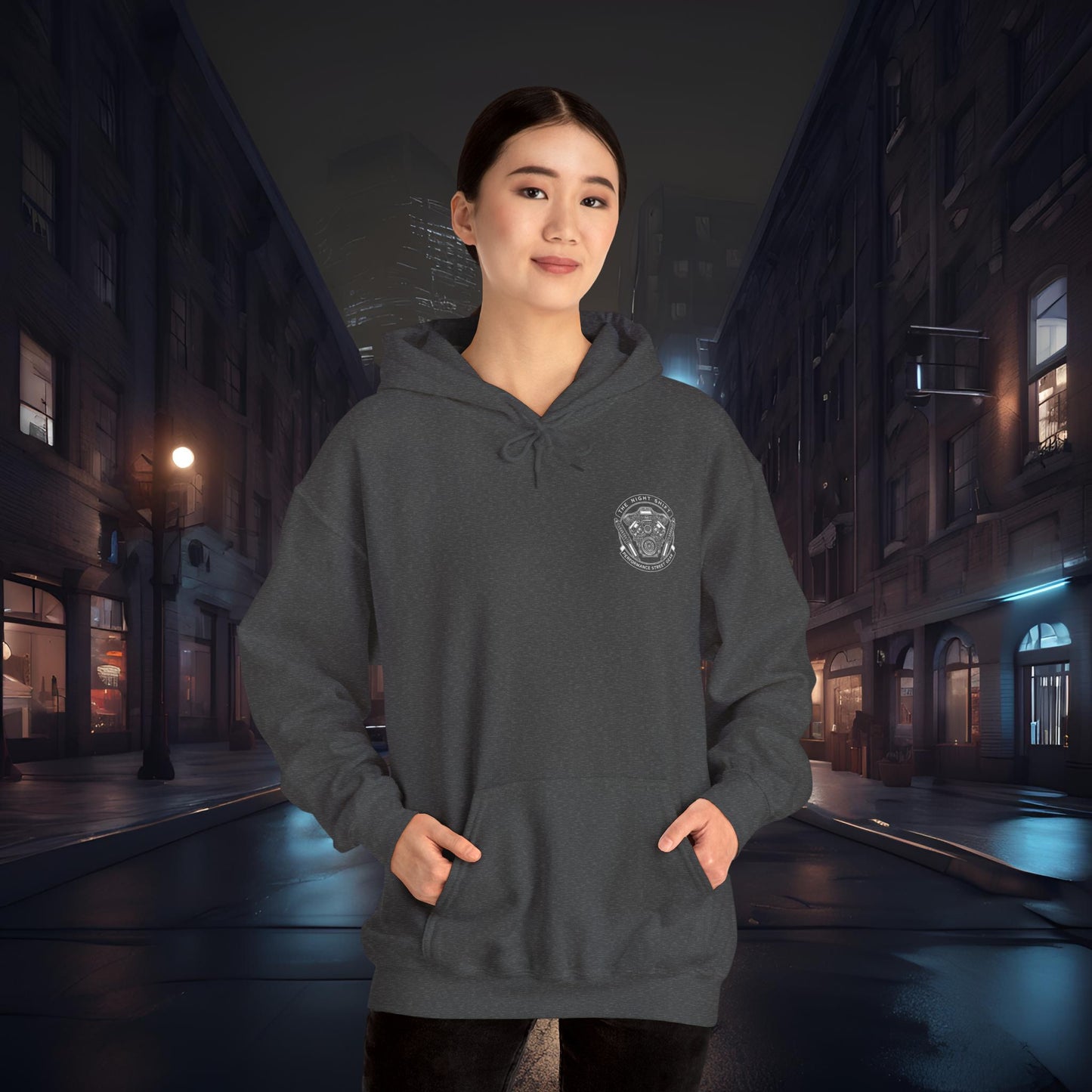 The Night Shift Performance Engine-Ultra Soft, Premium Hoodie Printify by The Night Shift Automotive Apparel