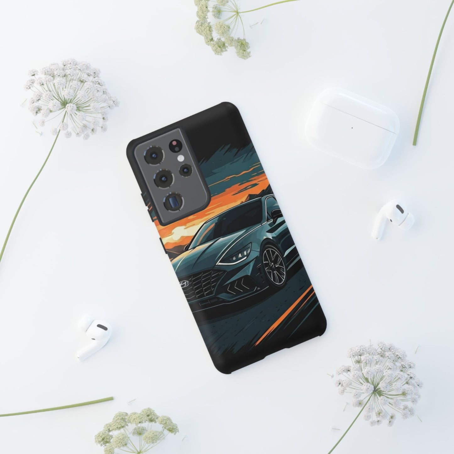 Hyundai Sonata-Sunset Drive-Dual Layer Ultra Tough Phone Case Printify by The Night Shift Automotive Apparel
