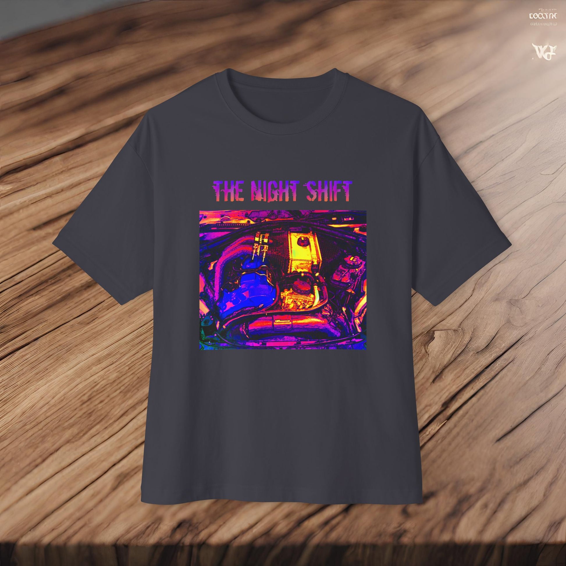 S55 Synthwave-Premium, Ultra Soft Unisex Oversized Boxy Tee Printify by The Night Shift Automotive Apparel