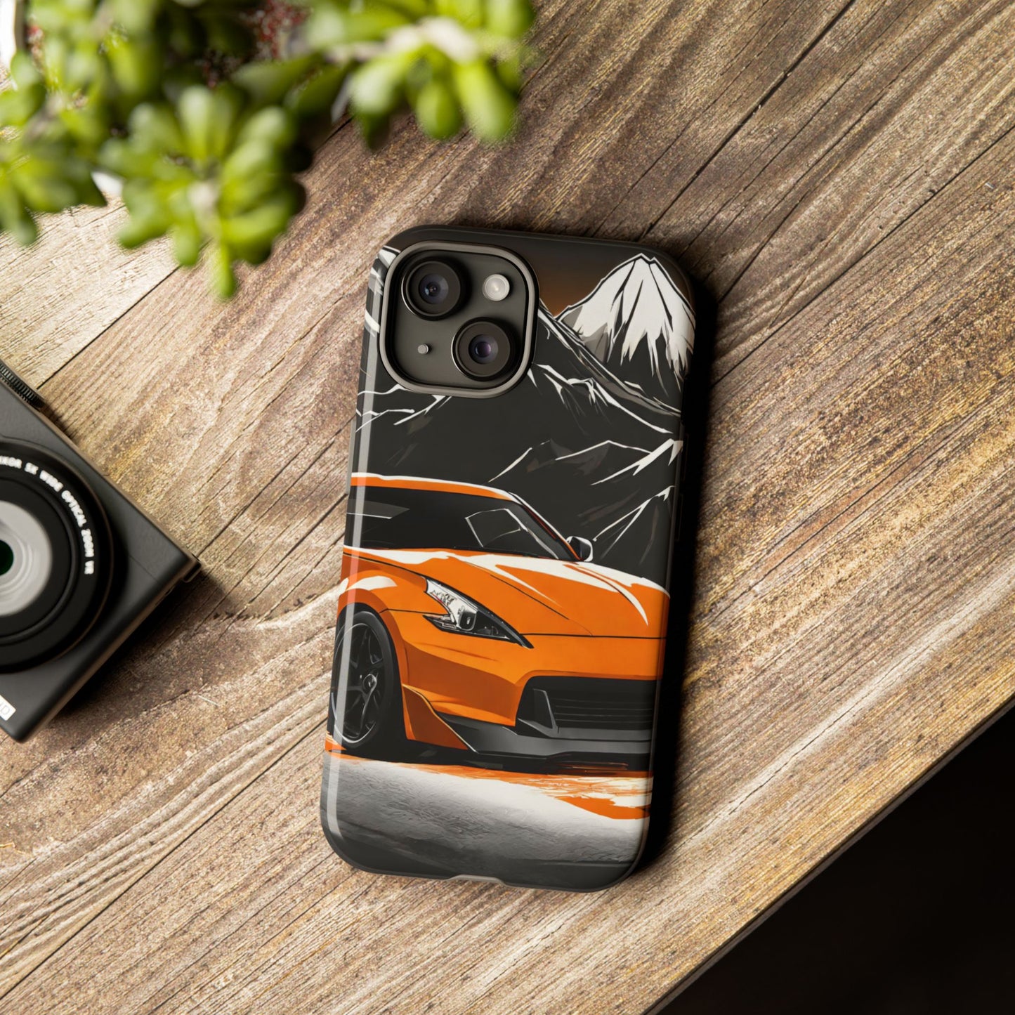 Nissan 370Z Mt Fuji-Dual Layer Ultra Tough Phone Case iPhone 15 Glossy Printify by The Night Shift Automotive Apparel