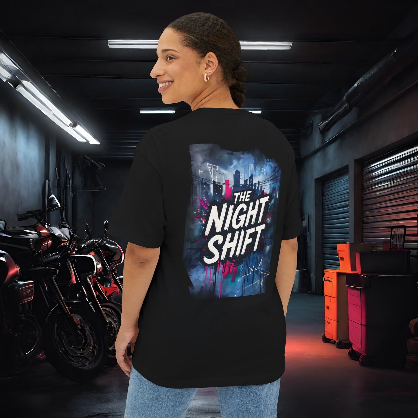 The Night Shift Essentials-Ultra Soft, Premium Unisex Oversized Boxy Tee Printify by The Night Shift Automotive Apparel
