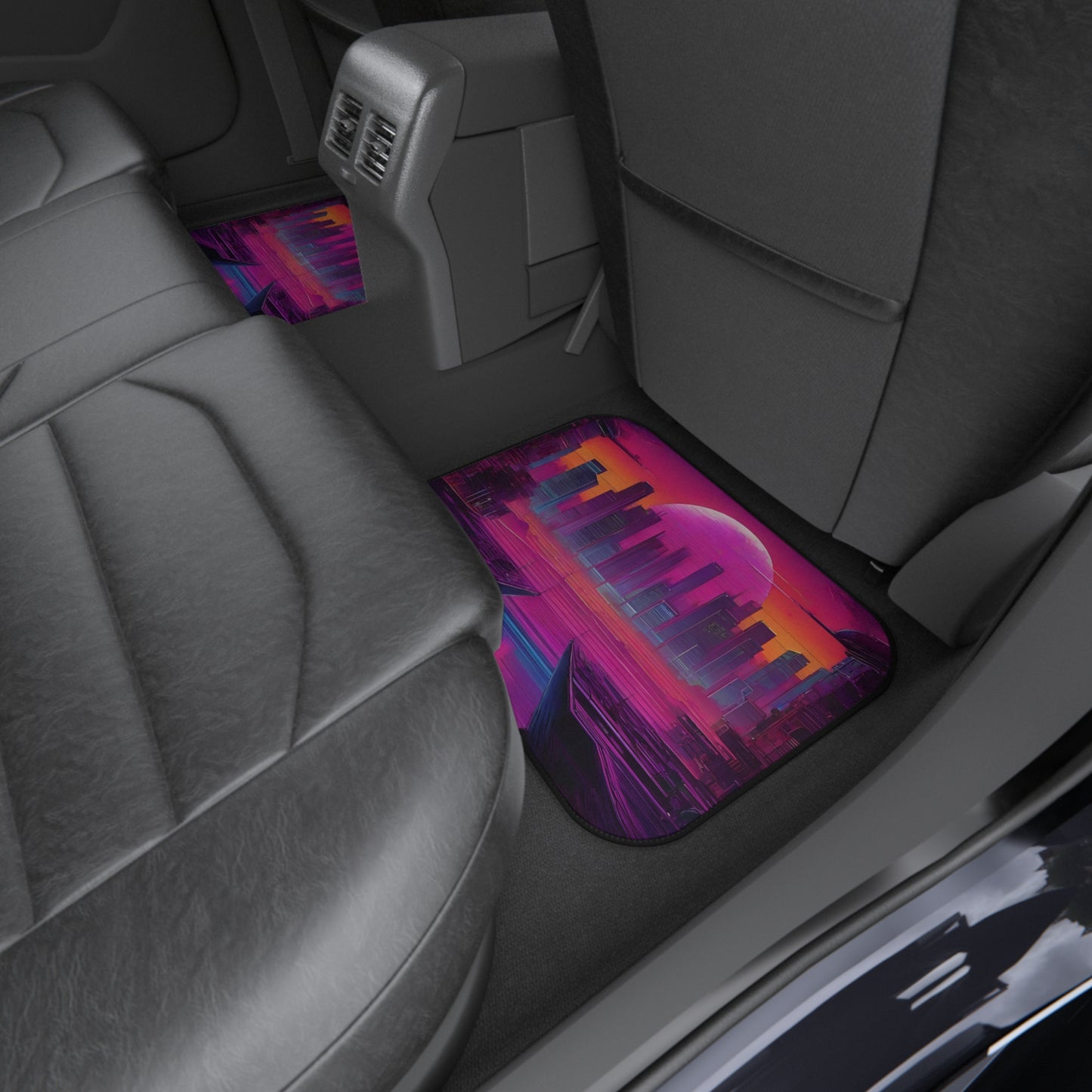 Sunset Synthwave-Premium, High Quality Car Floor Mats (Set of 4) Printify by The Night Shift Automotive Apparel