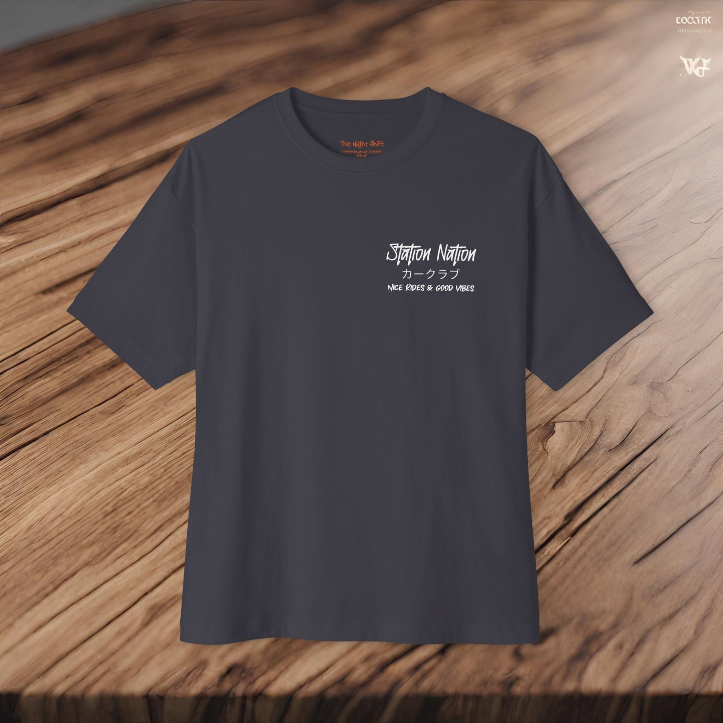 Station Nation-Premium, Ultra Soft Unisex Oversized Boxy Tee Printify by The Night Shift Automotive Apparel