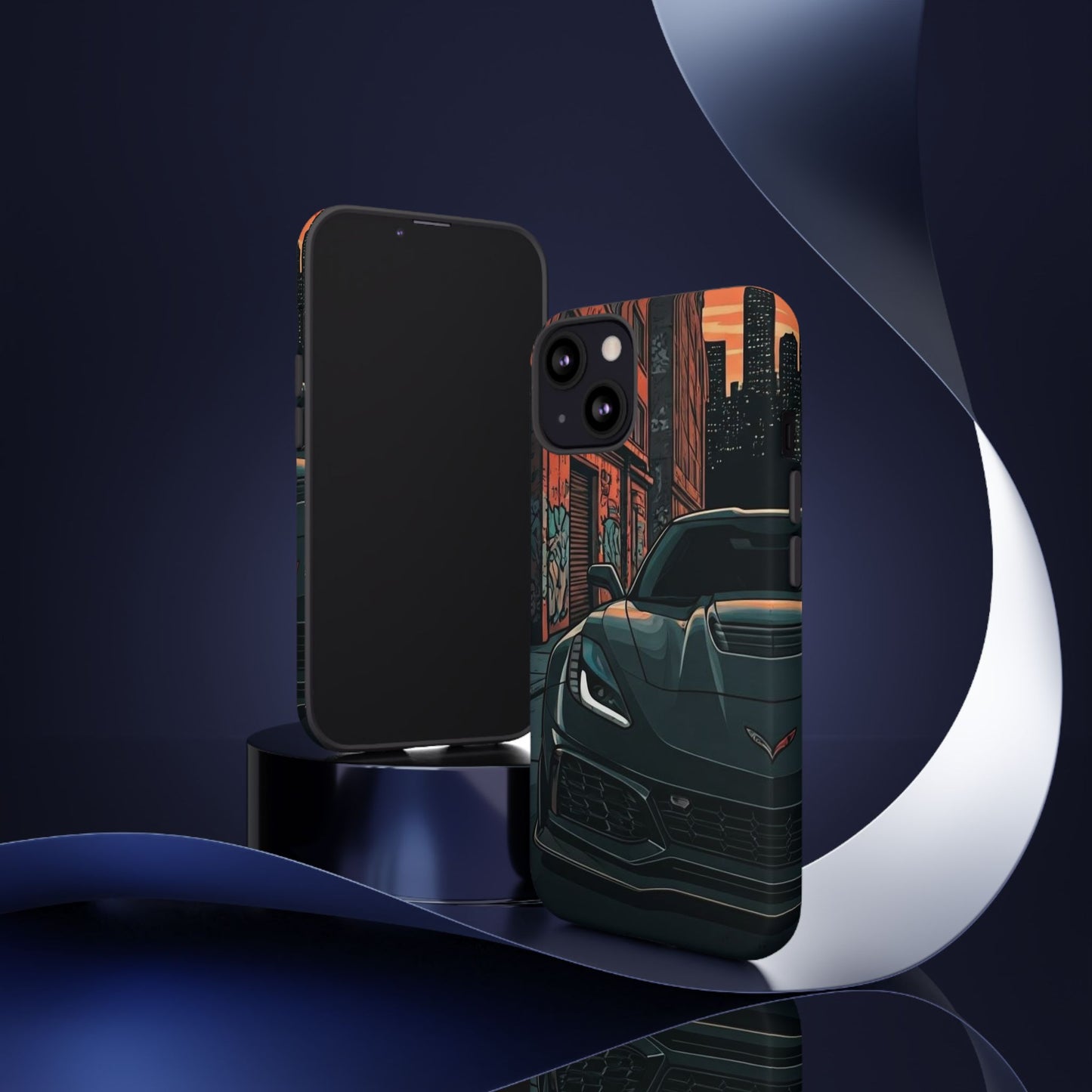 Chevy Corvette C7 Street Life-Dual Layer Ultra Tough Phone Case iPhone 13 Matte Printify by The Night Shift Automotive Apparel