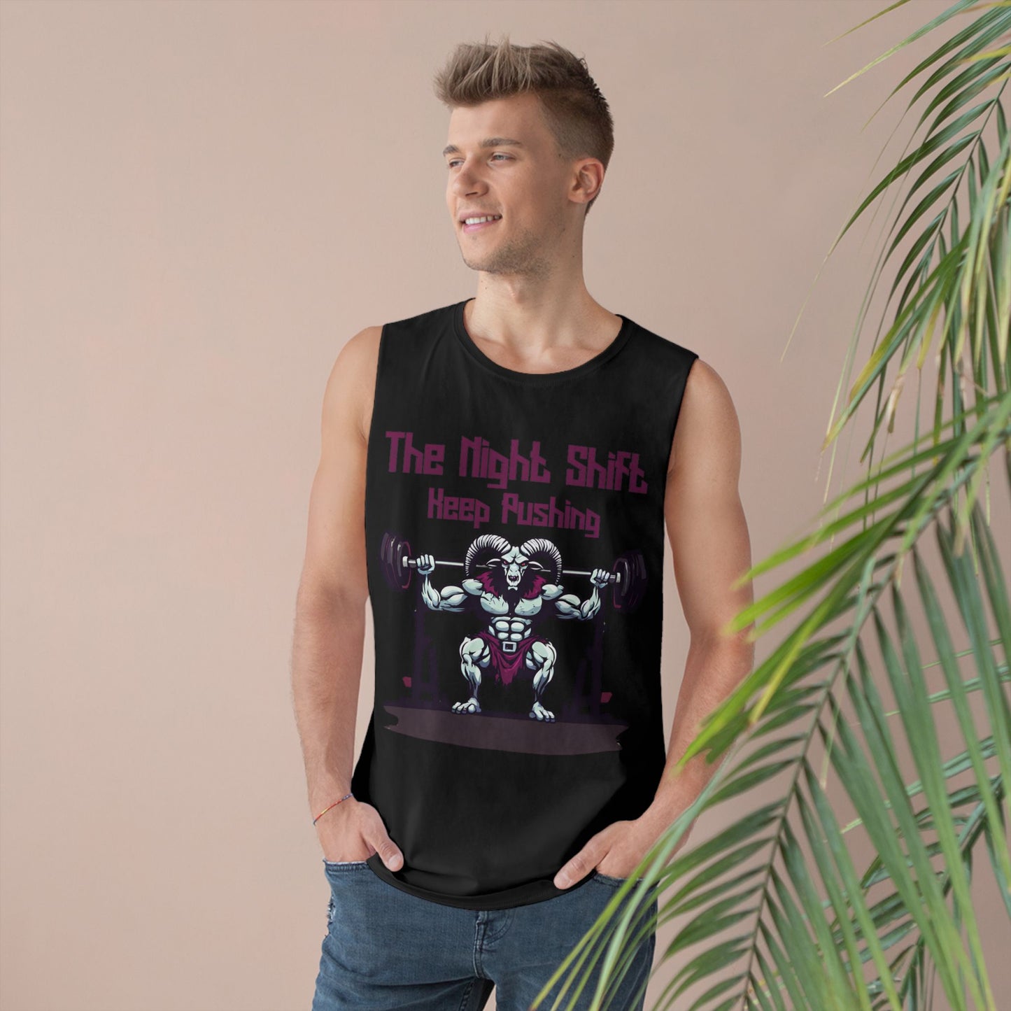Keep Pushing - Ram Body Builder - Premium Unisex Barnard Tank Top Printify by The Night Shift Automotive Apparel