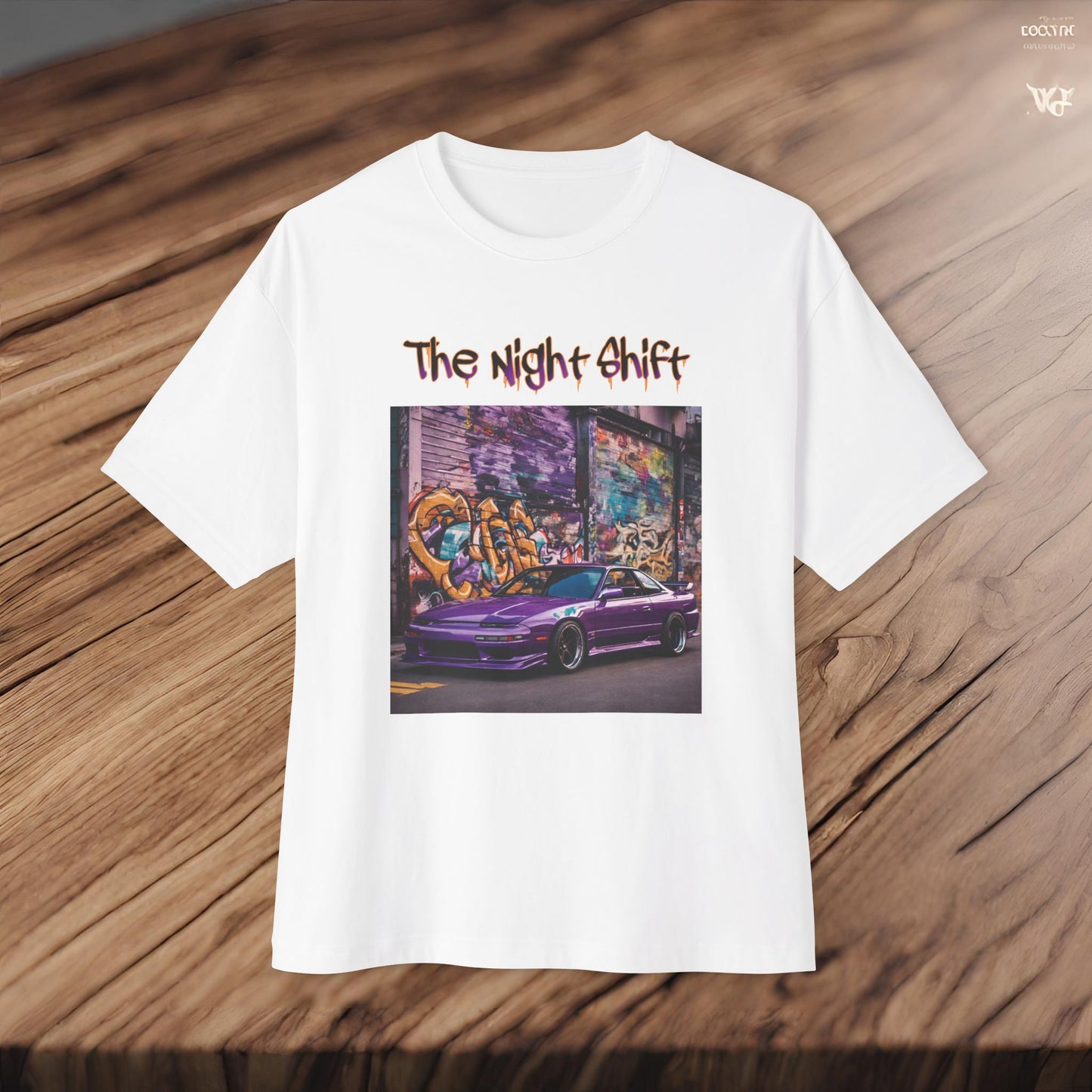 Nissan 240sx Graffiti-Premium, Ultra Soft Unisex Oversized Boxy Tee Printify by The Night Shift Automotive Apparel