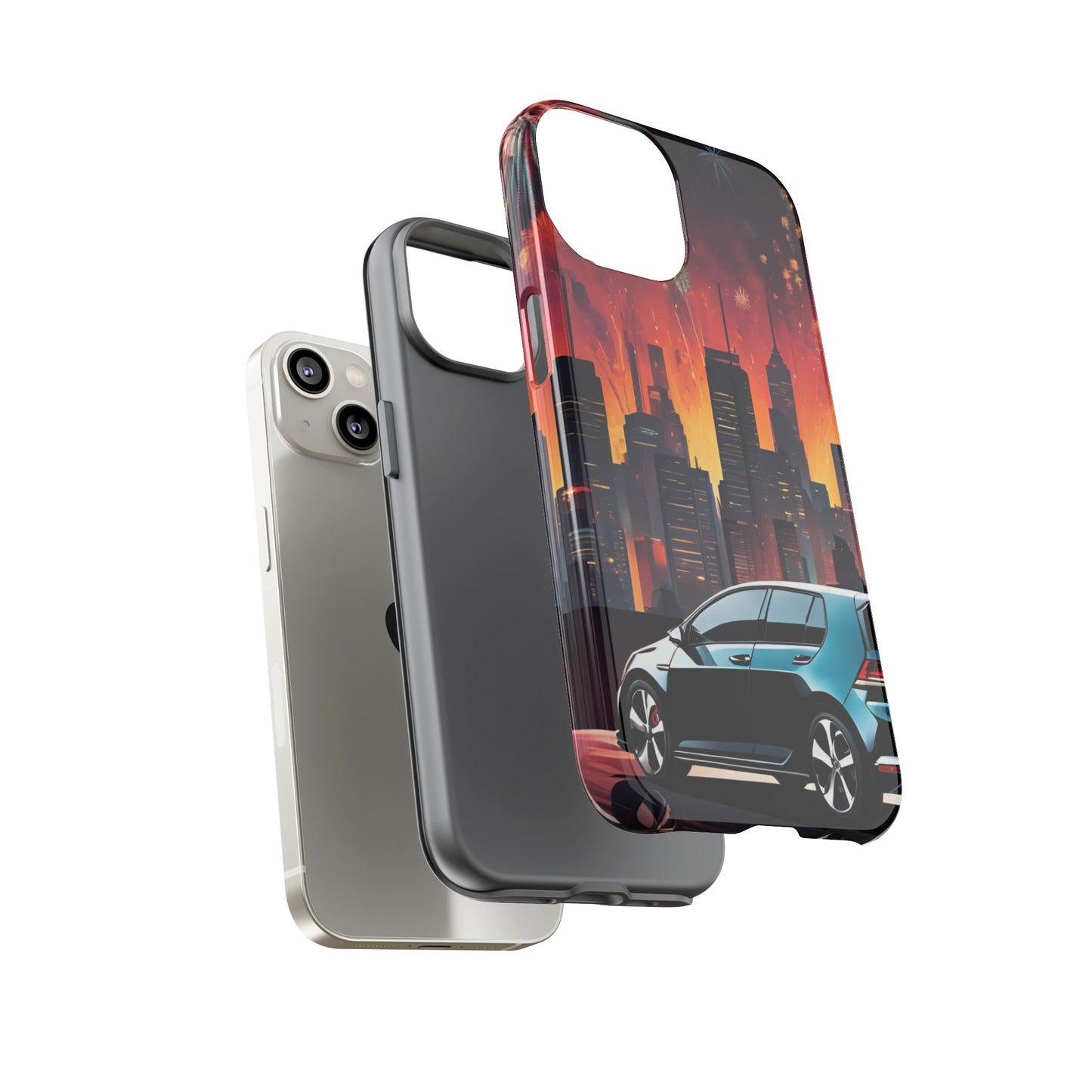 Volkswagon Golf GTI Fireworks-Dual Layer Ultra Tough Phone Case Printify by The Night Shift Automotive Apparel