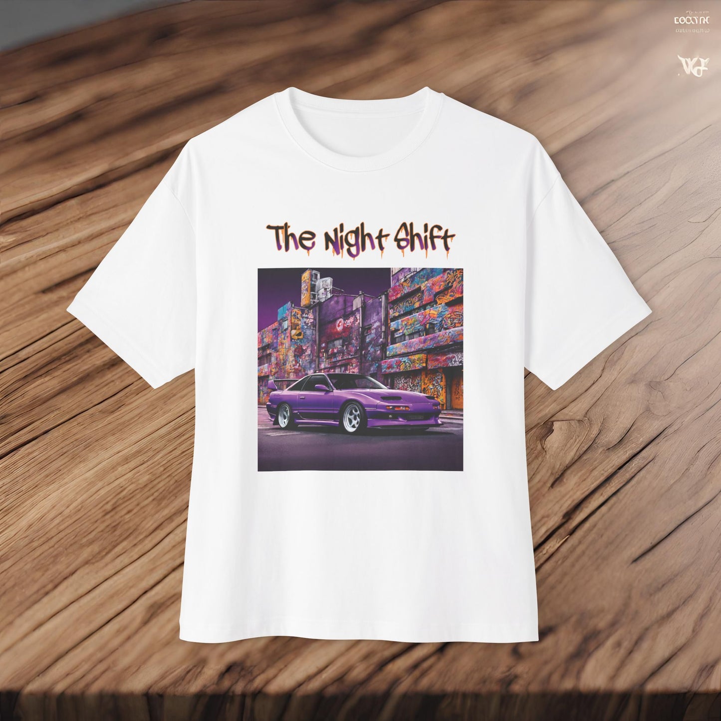 Nissan 180sx Graffiti-Premium Ultra Soft Unisex Oversized Boxy Tee Printify by The Night Shift Automotive Apparel