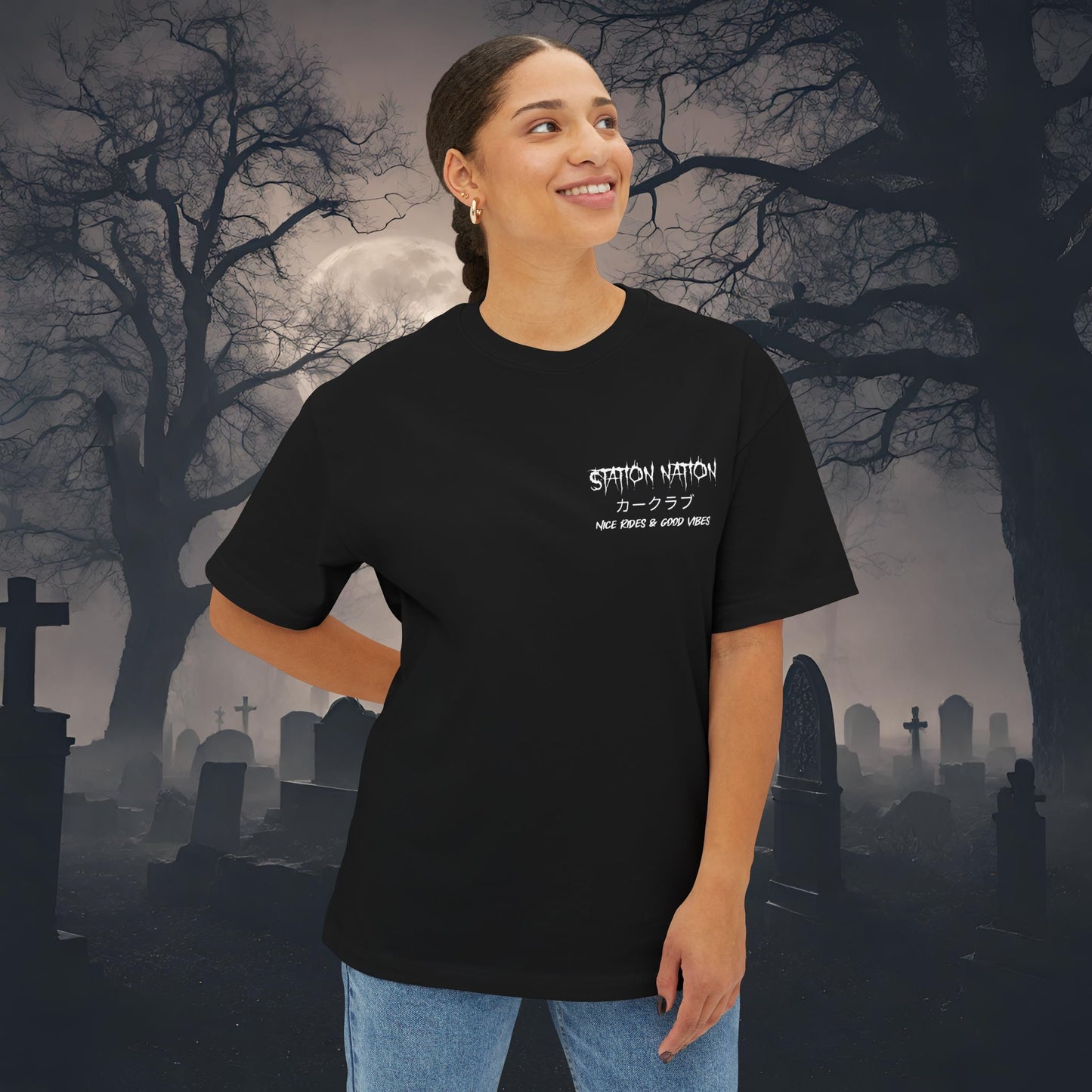 👻 HALLOWEEN LIMITED EDITION Ford Mustang-Premium, Ultra Soft Oversized Boxy Tee