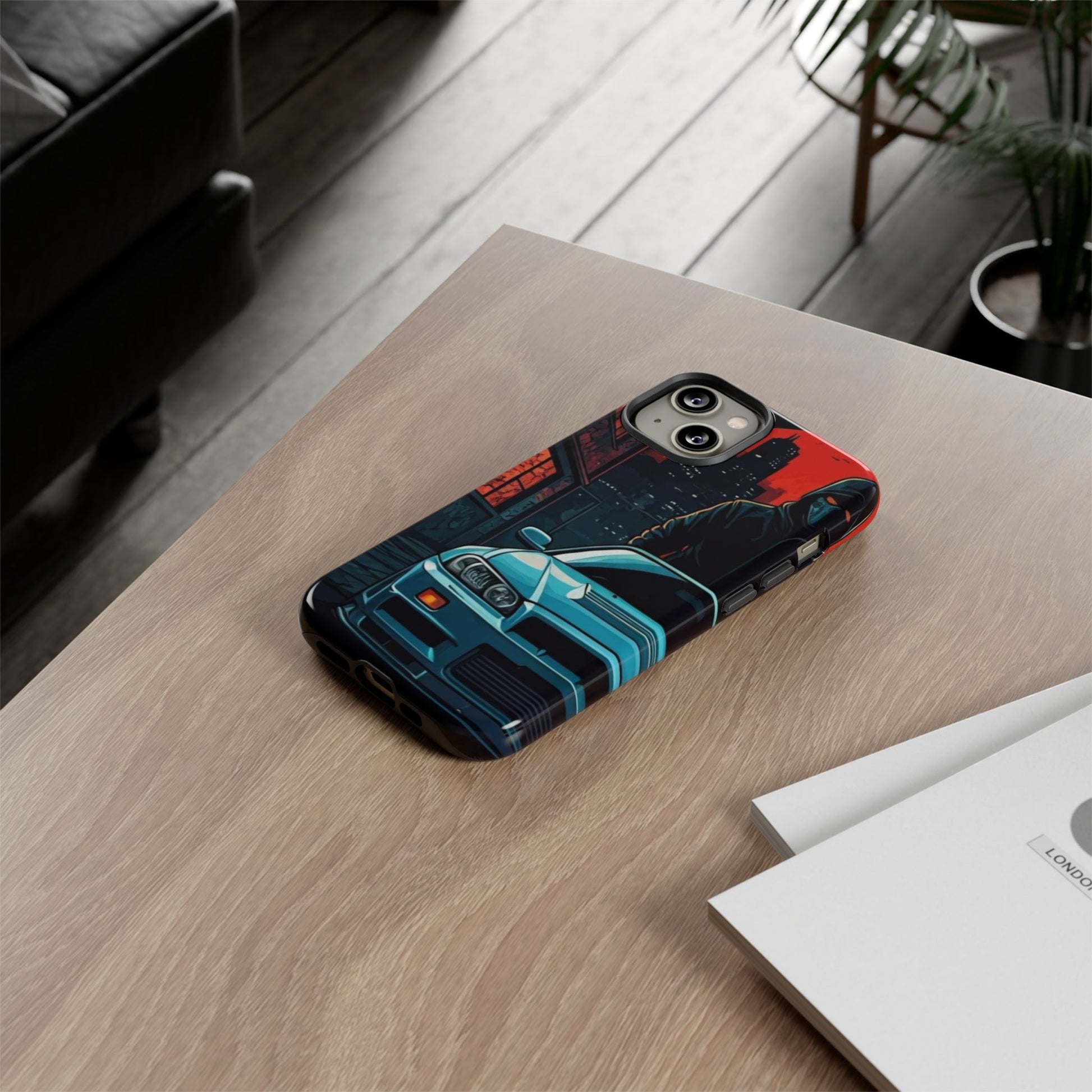 Nissan Skyline R34 Street Life-Dual Layer Ultra Tough Phone Case iPhone 14 Glossy Printify by The Night Shift Automotive Apparel