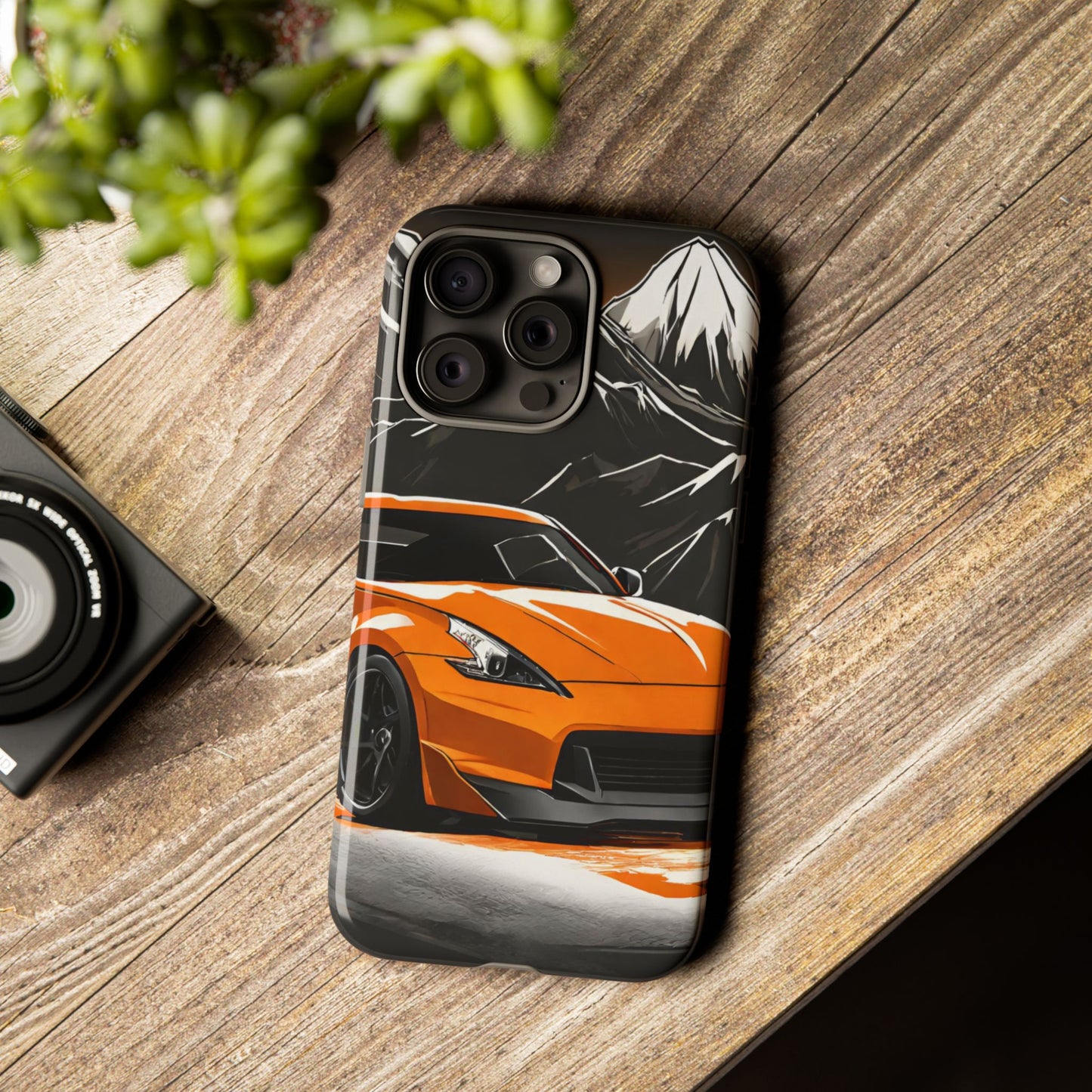 Nissan 370Z Mt Fuji-Dual Layer Ultra Tough Phone Case iPhone 15 Pro Max Glossy Printify by The Night Shift Automotive Apparel