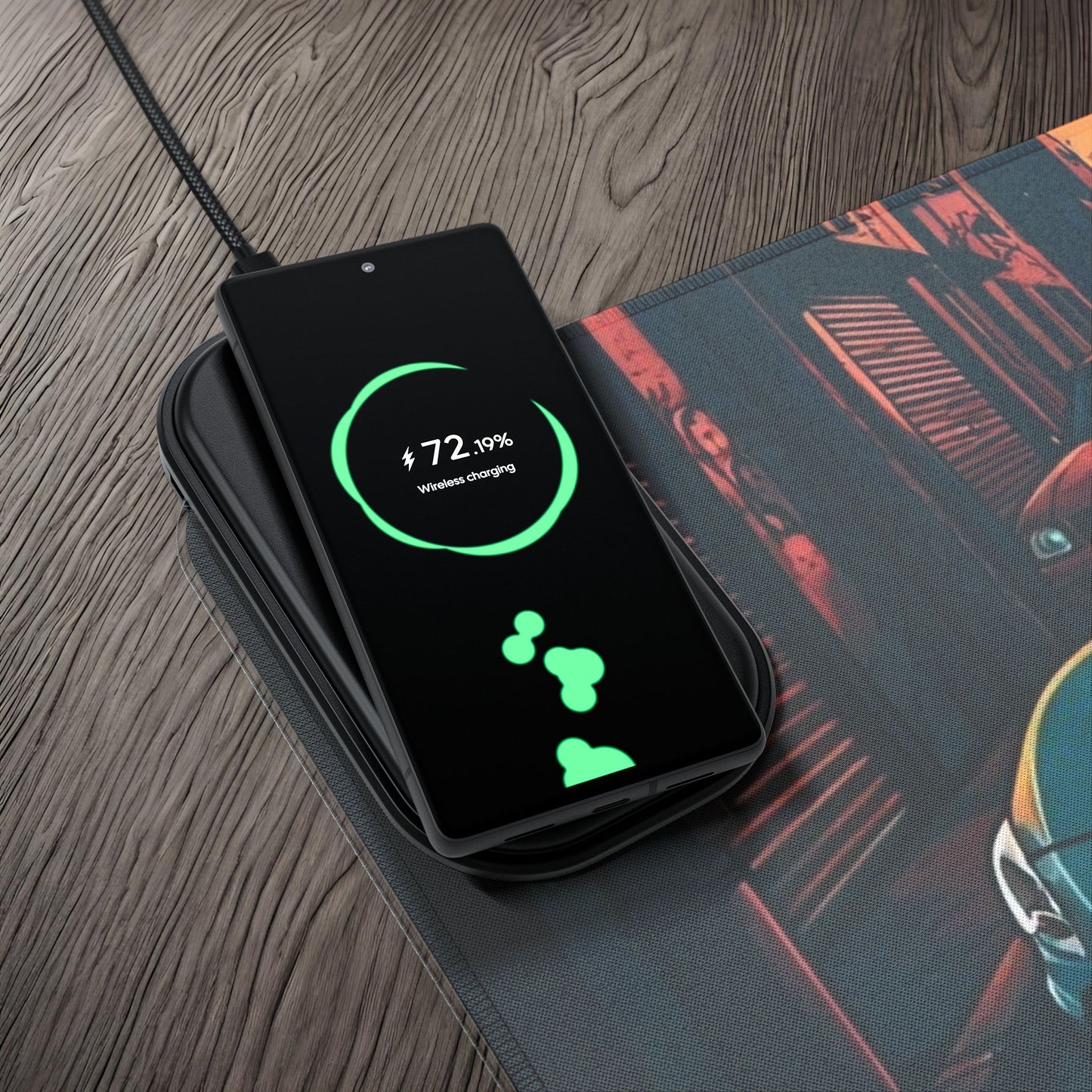 Subaru BRZ Street Life-LED Gaming Mouse Pad with Wireless Charging Printify by The Night Shift Automotive Apparel