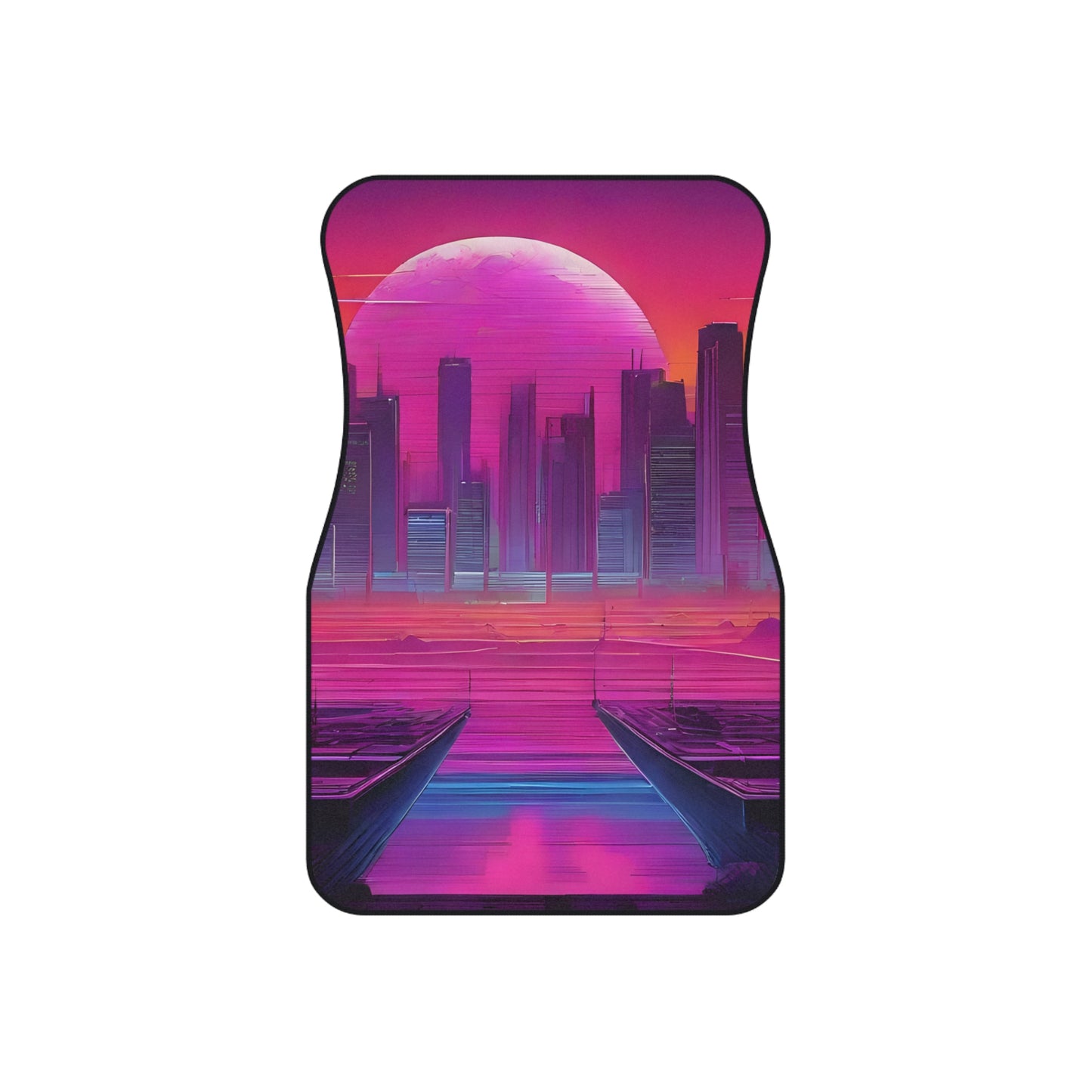 Sunset Synthwave-Premium, High Quality Car Floor Mats (Set of 2 Front Floor Mats) Printify by The Night Shift Automotive Apparel