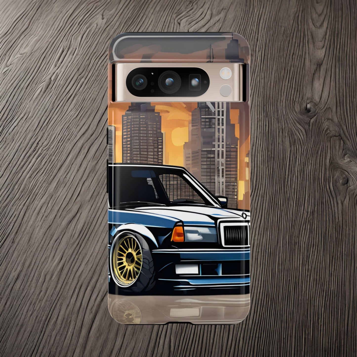 Mercedes Benz 190e Evo-Dual Layer Ultra Tough Phone Case Google Pixel 8 Pro Glossy Printify by The Night Shift Automotive Apparel