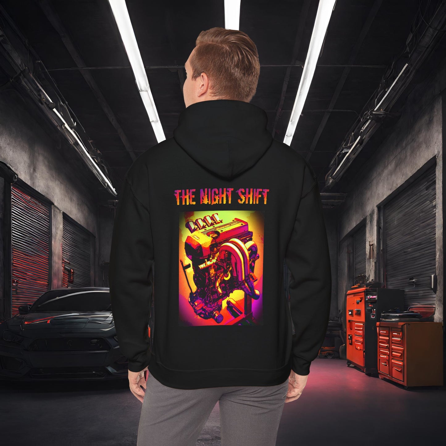 3S-GE ITB Synthwave-Premium, Ultra Soft Unisex Hoodie Black Printify by The Night Shift Automotive Apparel
