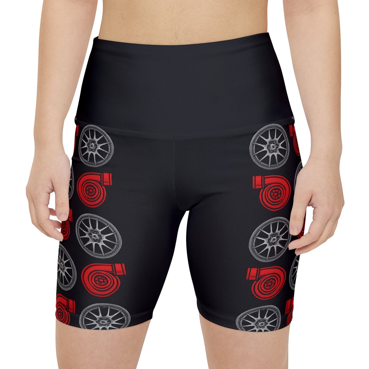 Women's Gym & Fitness Biker Shorts Printify by The Night Shift Automotive Apparel