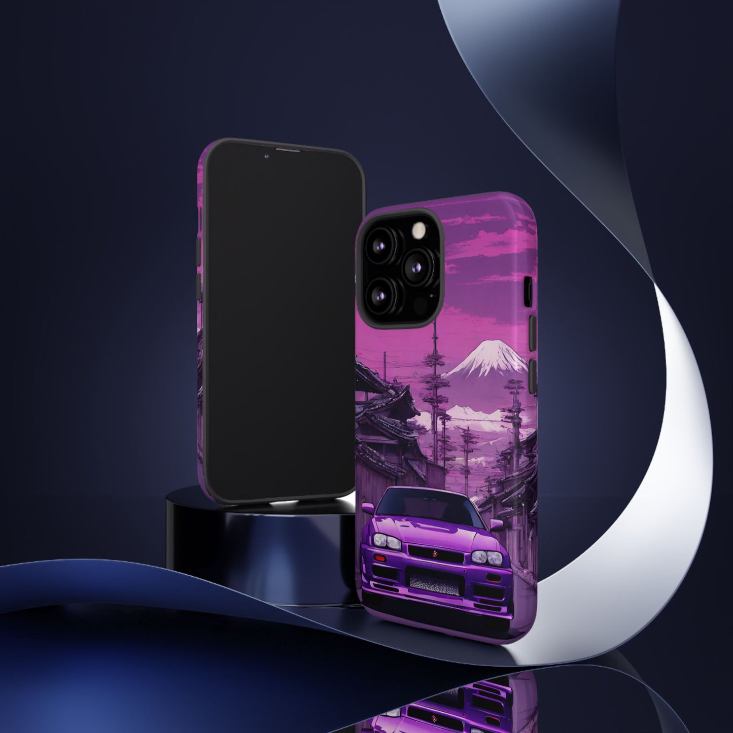Nissan Skyline R34 Mt Fuji-Dual Layer Ultra Tough Phone Case iPhone 13 Pro Glossy Printify by The Night Shift Automotive Apparel