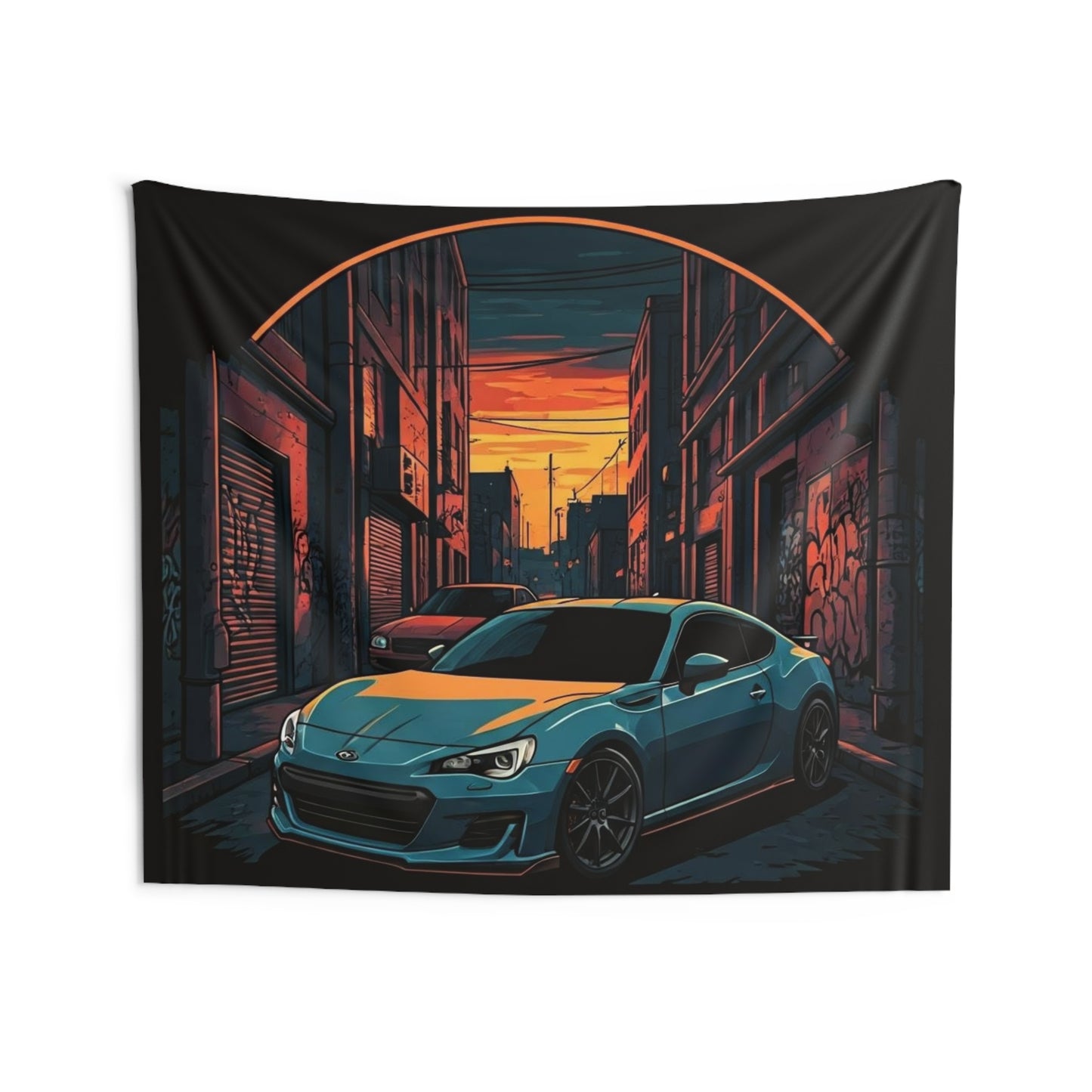 Toyota GT86 Indoor Wall Tapestries - Shop Banner 80" × 68" Printify by The Night Shift Automotive Apparel