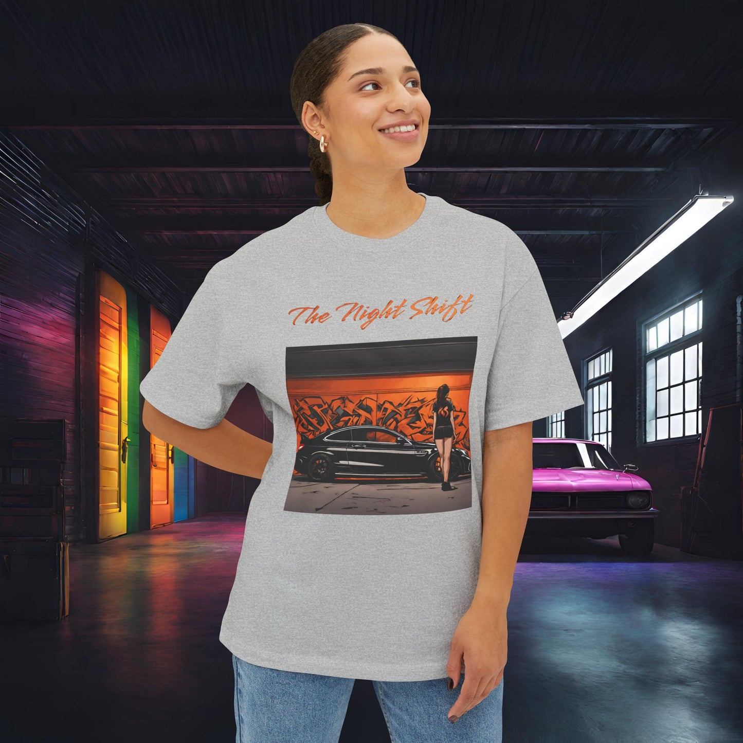 Mercedes-Benz C63 AMG Graffiti-Premium, Ultra Soft Unisex Oversized Boxy Tee Printify by The Night Shift Automotive Apparel