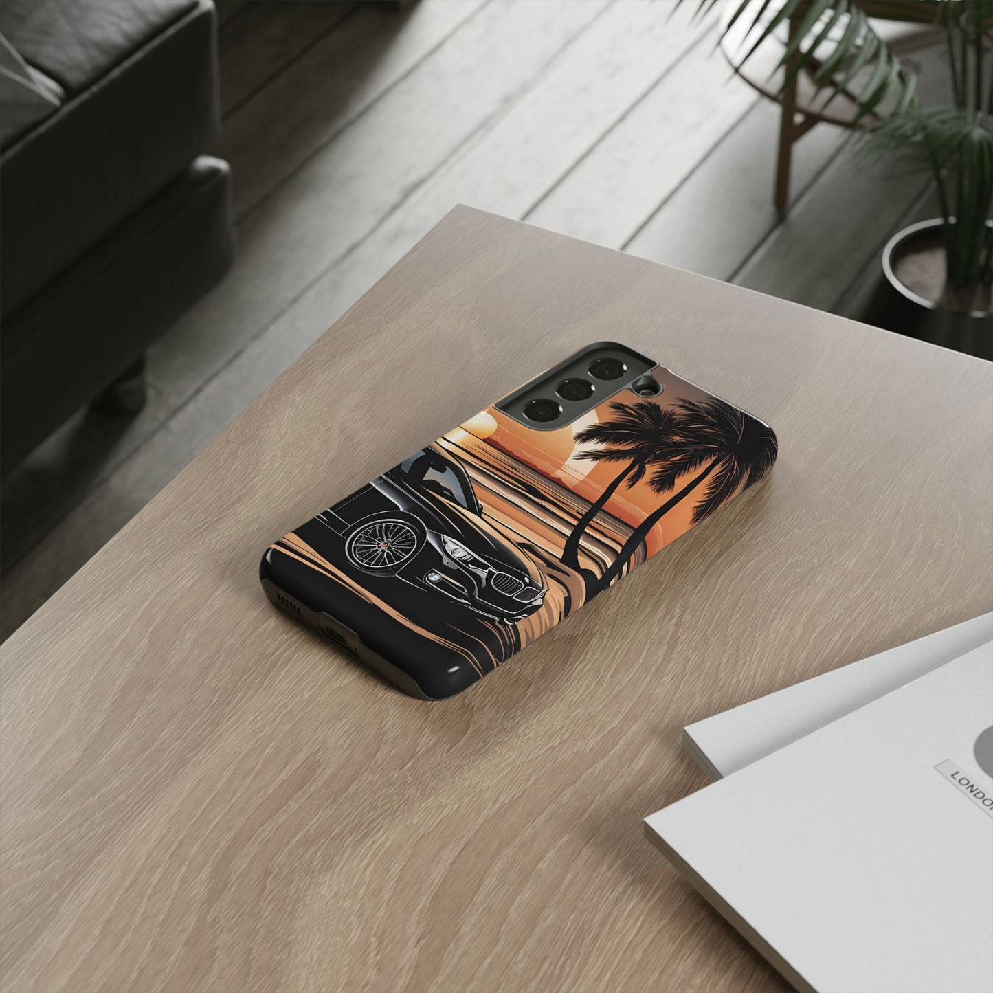 BMW Sunset On The Beach-Dual Layer Ultra Tough Phone Case Samsung Galaxy S22 Glossy Printify by The Night Shift Automotive Apparel