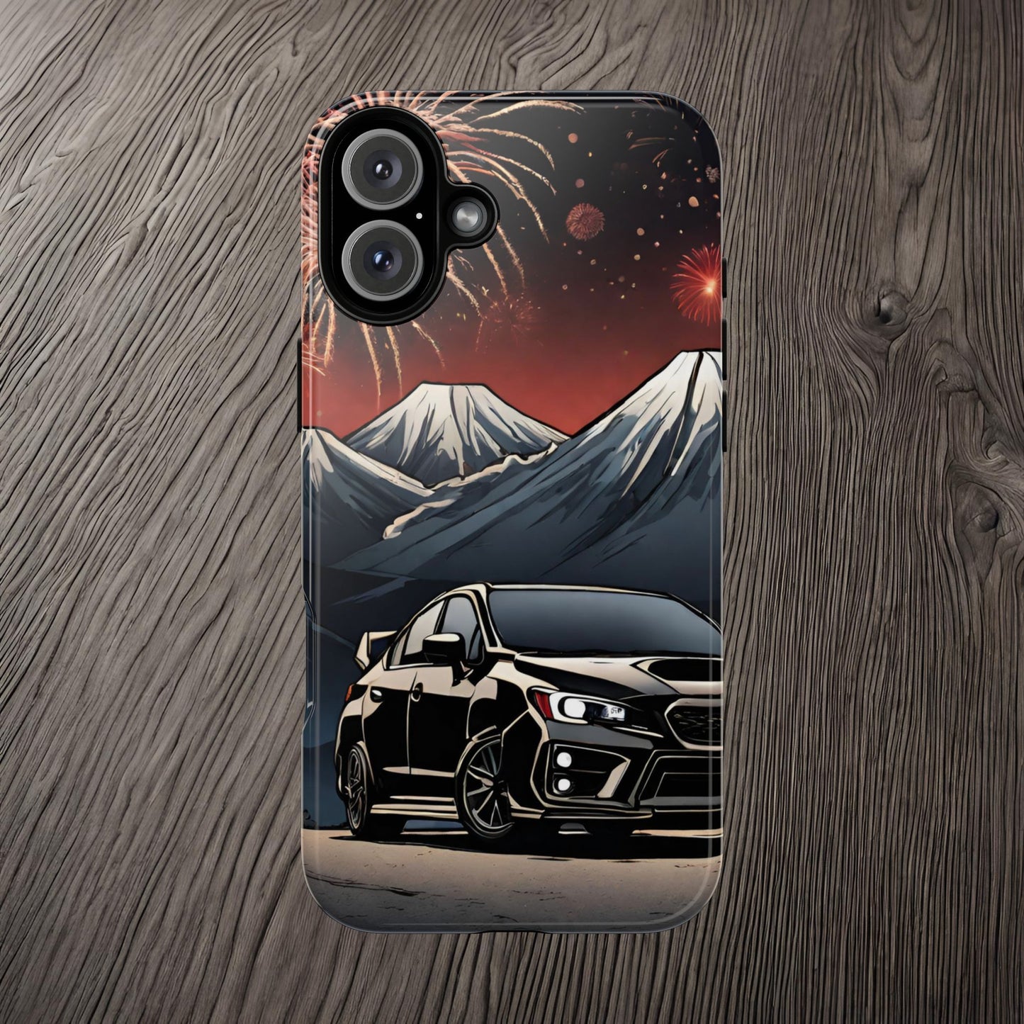 Subaru WRX/STI Fireworks-Dual Layer Ultra Tough Phone Case iPhone 16 Plus Glossy Printify by The Night Shift Automotive Apparel