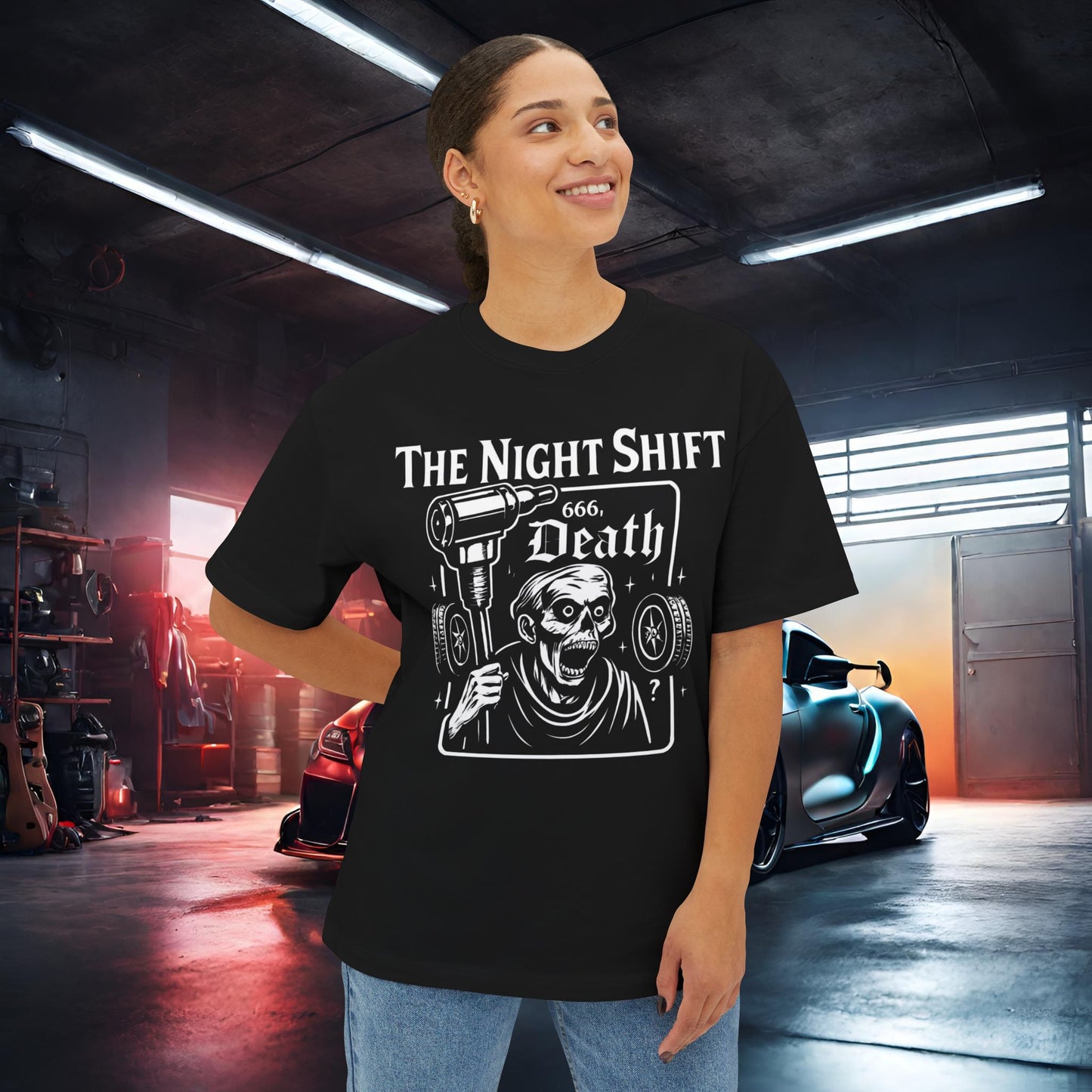 The Night Shift-Premium, Ultra Soft Unisex Oversized Boxy Tee