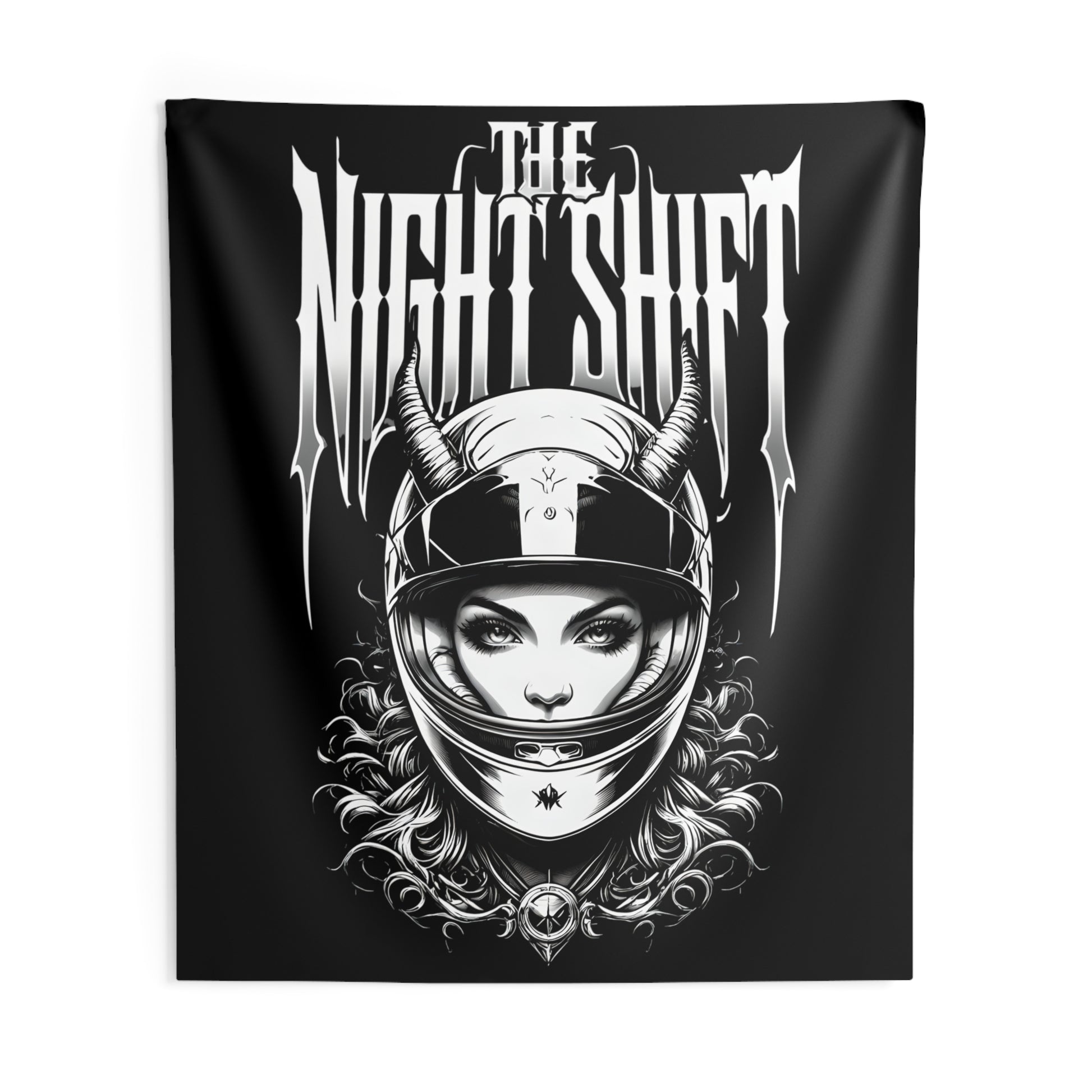 The Night Shift Track Queen Indoor Wall Tapestries - Shop Banner 88" × 104" Printify by The Night Shift Automotive Apparel