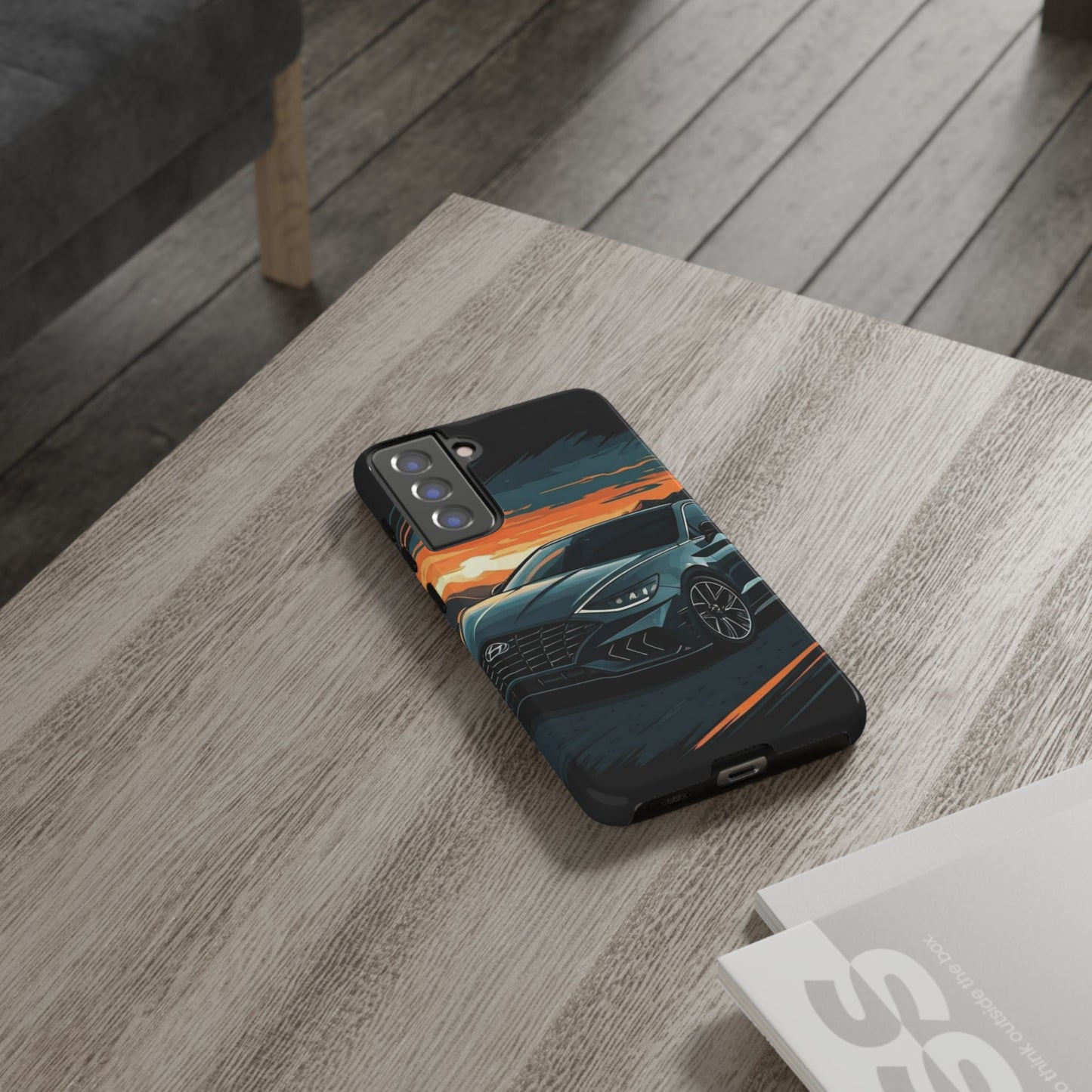 Hyundai Sonata-Sunset Drive-Dual Layer Ultra Tough Phone Case Samsung Galaxy S21 FE Glossy Printify by The Night Shift Automotive Apparel