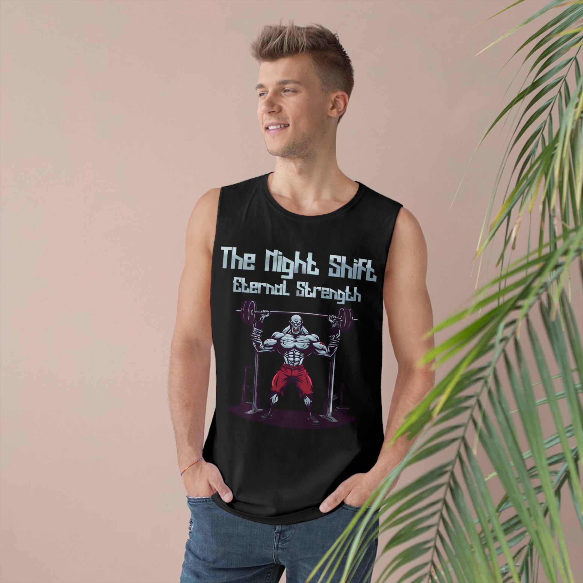 Eternal Strength - Vampire Body Builder - Premium Unisex Barnard Tank Top Printify by The Night Shift Automotive Apparel