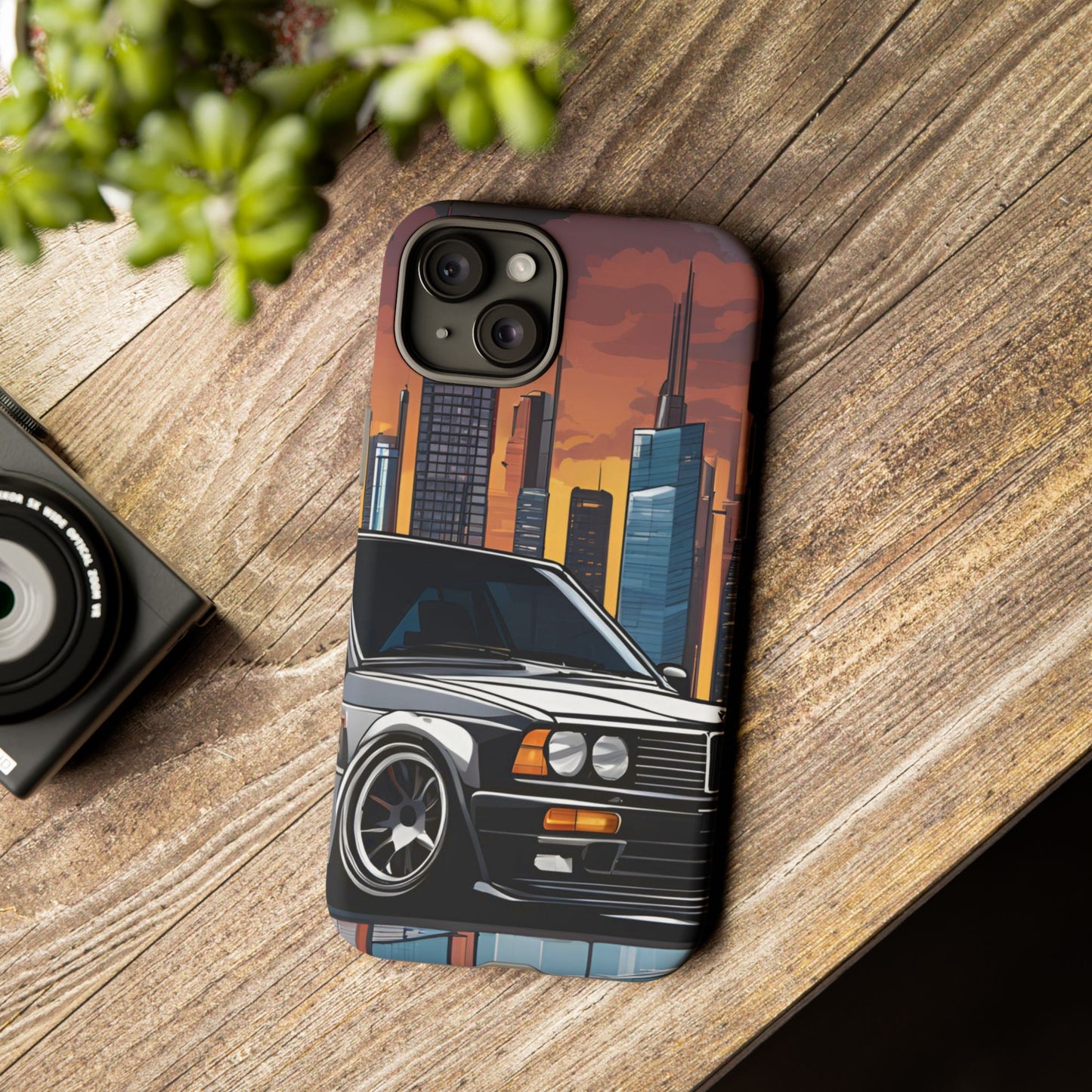 BMW E30 M3-Dual Layer Ultra Tough Phone Case iPhone 15 Plus Matte Printify by The Night Shift Automotive Apparel