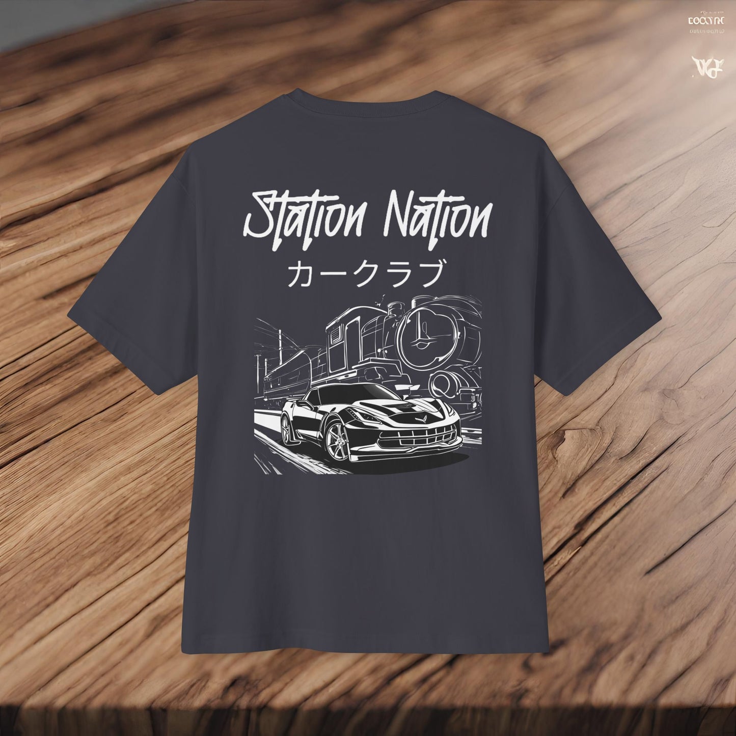 Station Nation-Premium, Ultra Soft Unisex Oversized Boxy Tee Printify by The Night Shift Automotive Apparel