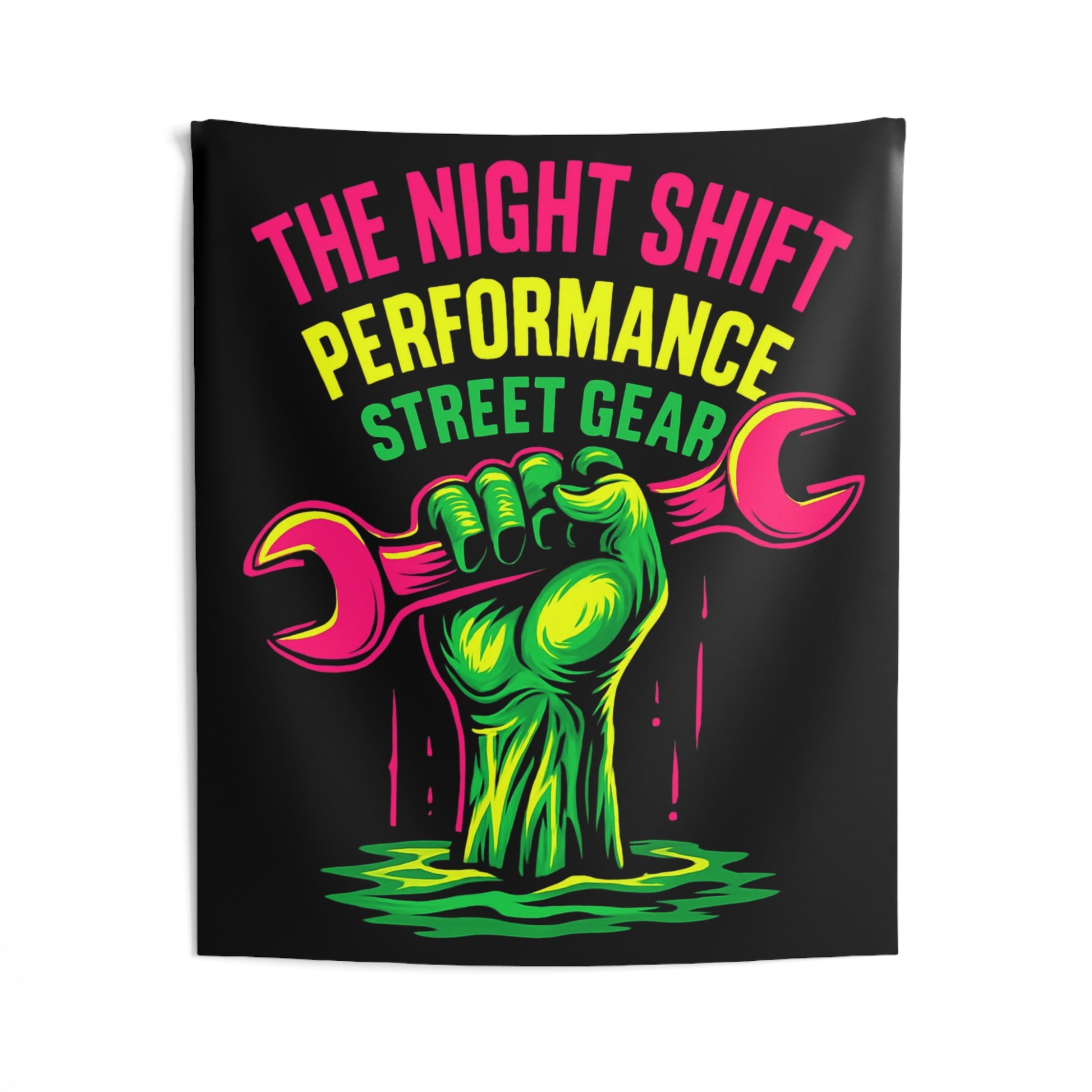 The Night Shift Indoor Wall Tapestries - Shop Banner 50" × 60" Printify by The Night Shift Automotive Apparel