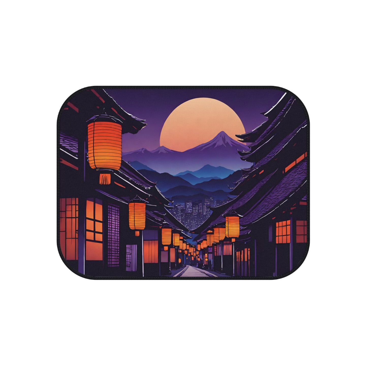 Lamplight Japanese Traditional Village-Premium, High Quality Car Floor Mats (Set of 4) Printify by The Night Shift Automotive Apparel