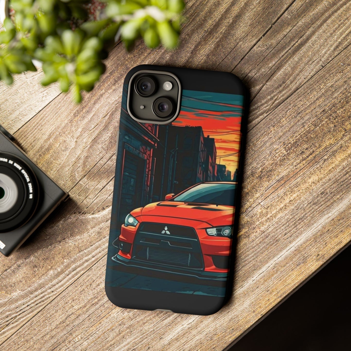 Mitsubishi Evo X Street Life-Dual Layer Ultra Tough Phone Case iPhone 15 Plus Matte Printify by The Night Shift Automotive Apparel