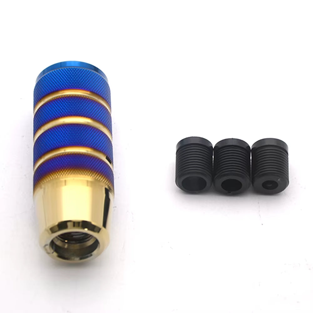 Aluminum Knurled Shift Knob Burnt Blue The Night Shift Performance Street Gear by The Night Shift Automotive Apparel