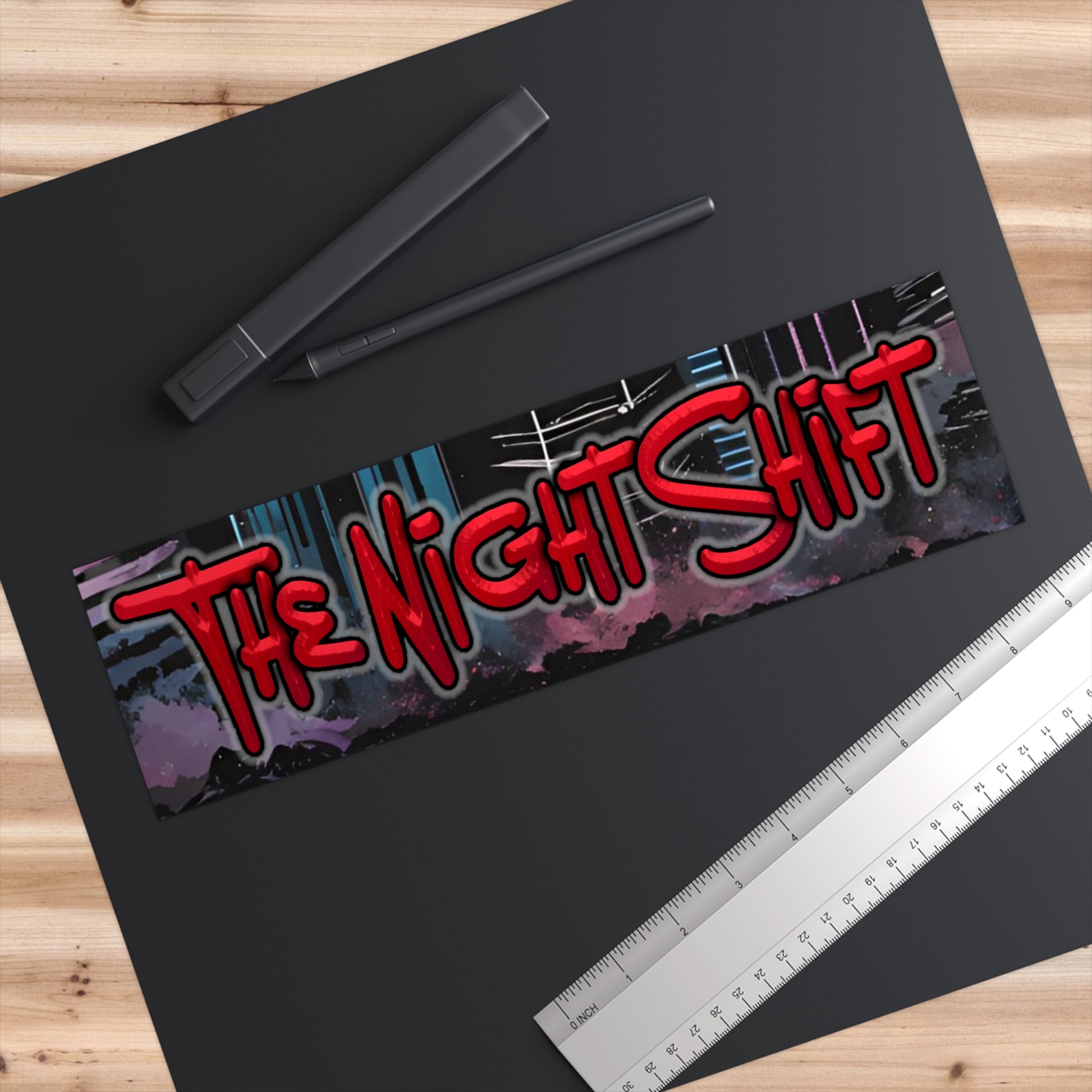 The Night Shift-Bumper Sticker 11" × 3" Rectangle White Printify by The Night Shift Automotive Apparel