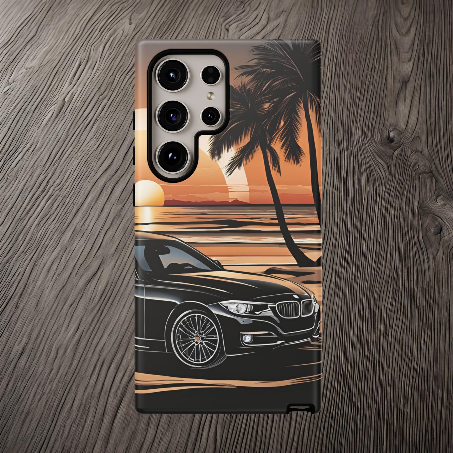 BMW Sunset On The Beach-Dual Layer Ultra Tough Phone Case Samsung Galaxy S24 Ultra Matte Printify by The Night Shift Automotive Apparel