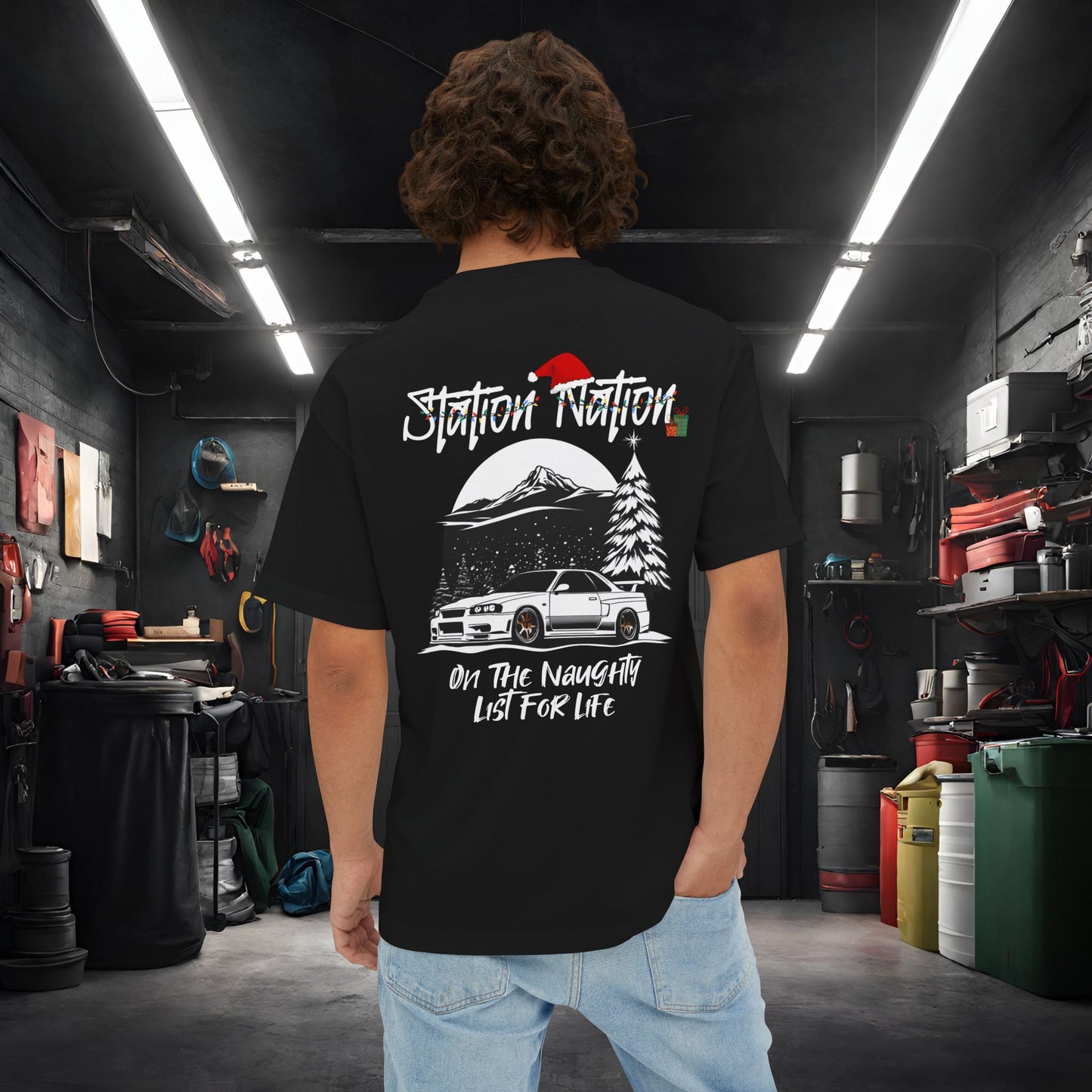 🎄 Christmas Limited Edition Station Nation-Premium, Ultra Soft Unisex Oversized Boxy Tee Printify by The Night Shift Automotive Apparel