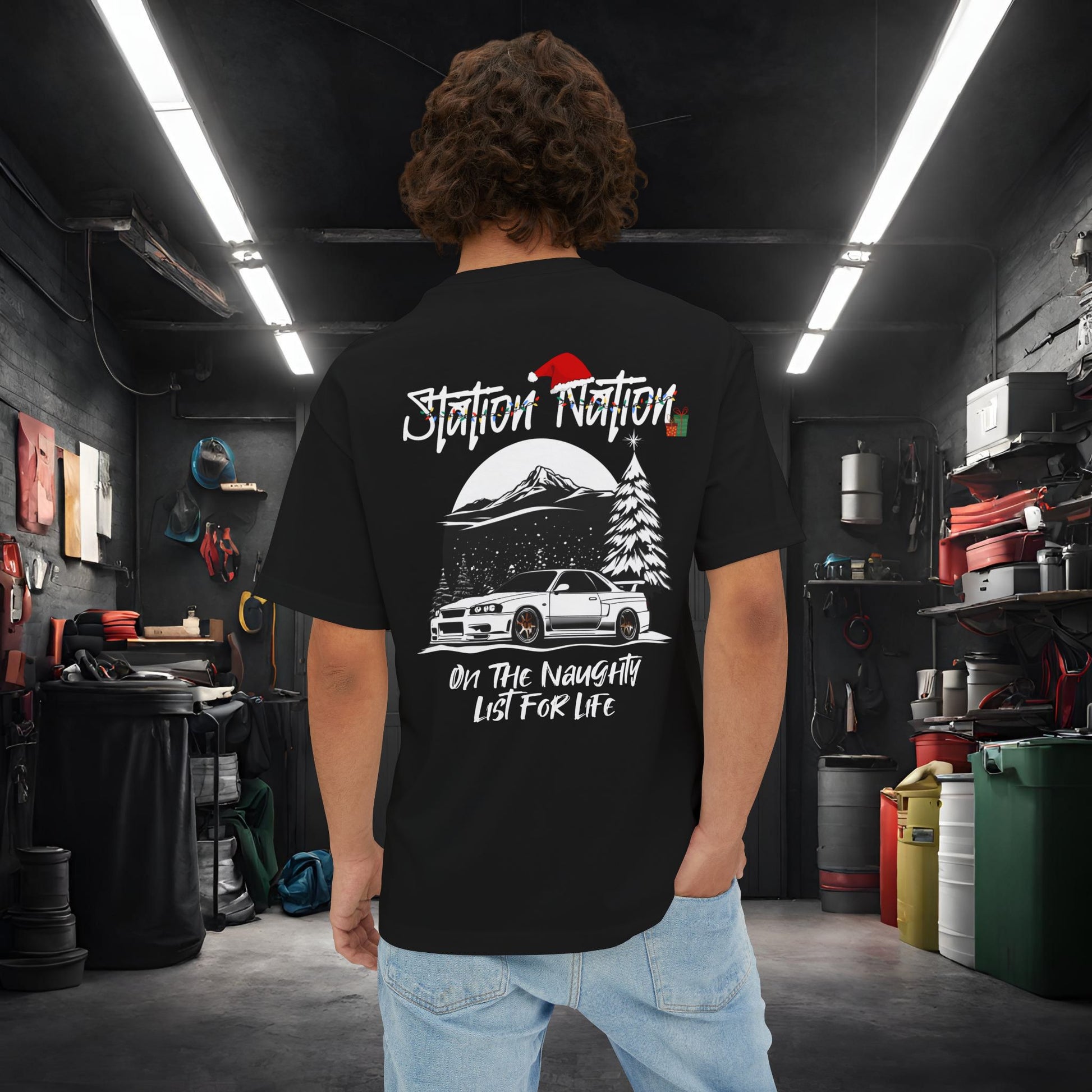 🎄 Christmas Limited Edition Station Nation-Premium, Ultra Soft Unisex Oversized Boxy Tee Printify by The Night Shift Automotive Apparel