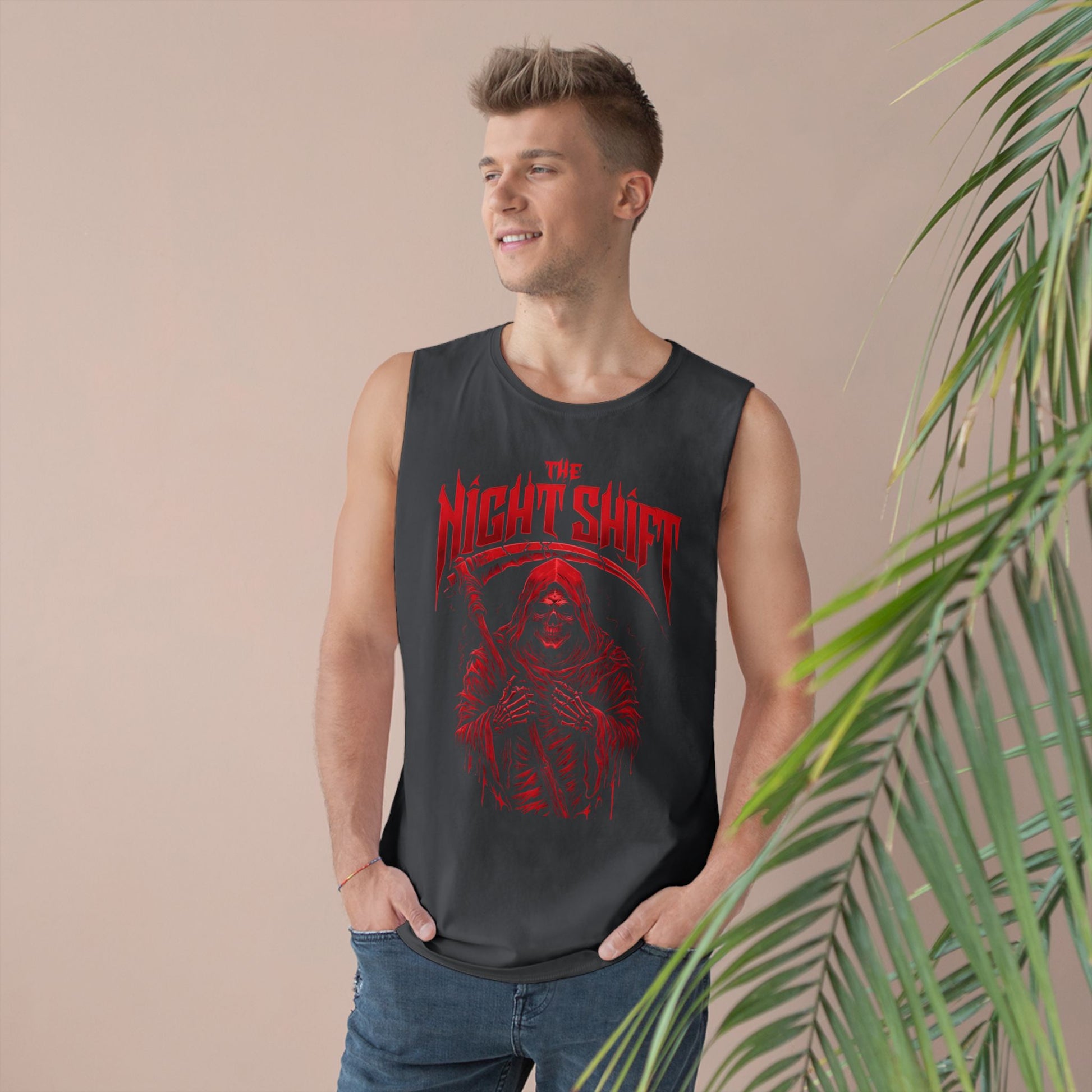 The Night Shift Reaper - Premium Unisex Barnard Tank Top Printify by The Night Shift Automotive Apparel