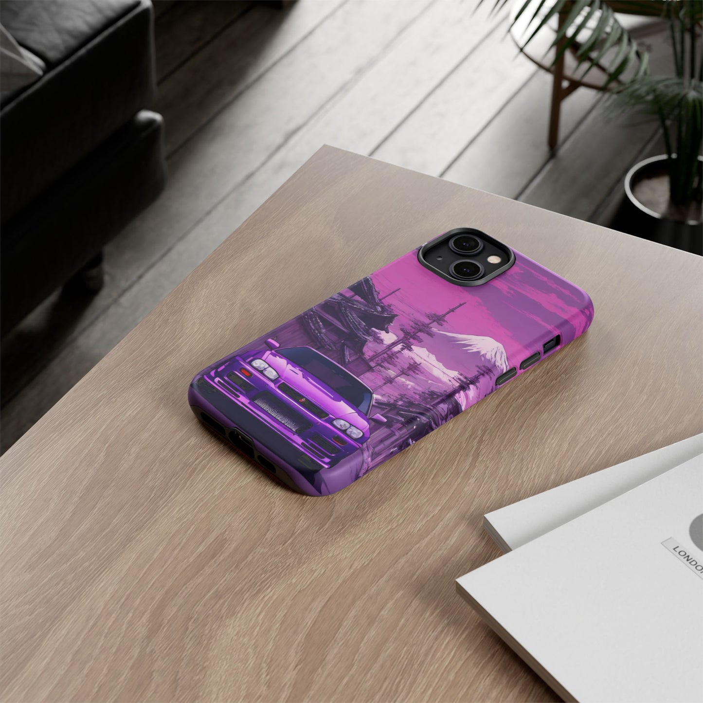 Nissan Skyline R34 Mt Fuji-Dual Layer Ultra Tough Phone Case iPhone 14 Plus Matte Printify by The Night Shift Automotive Apparel