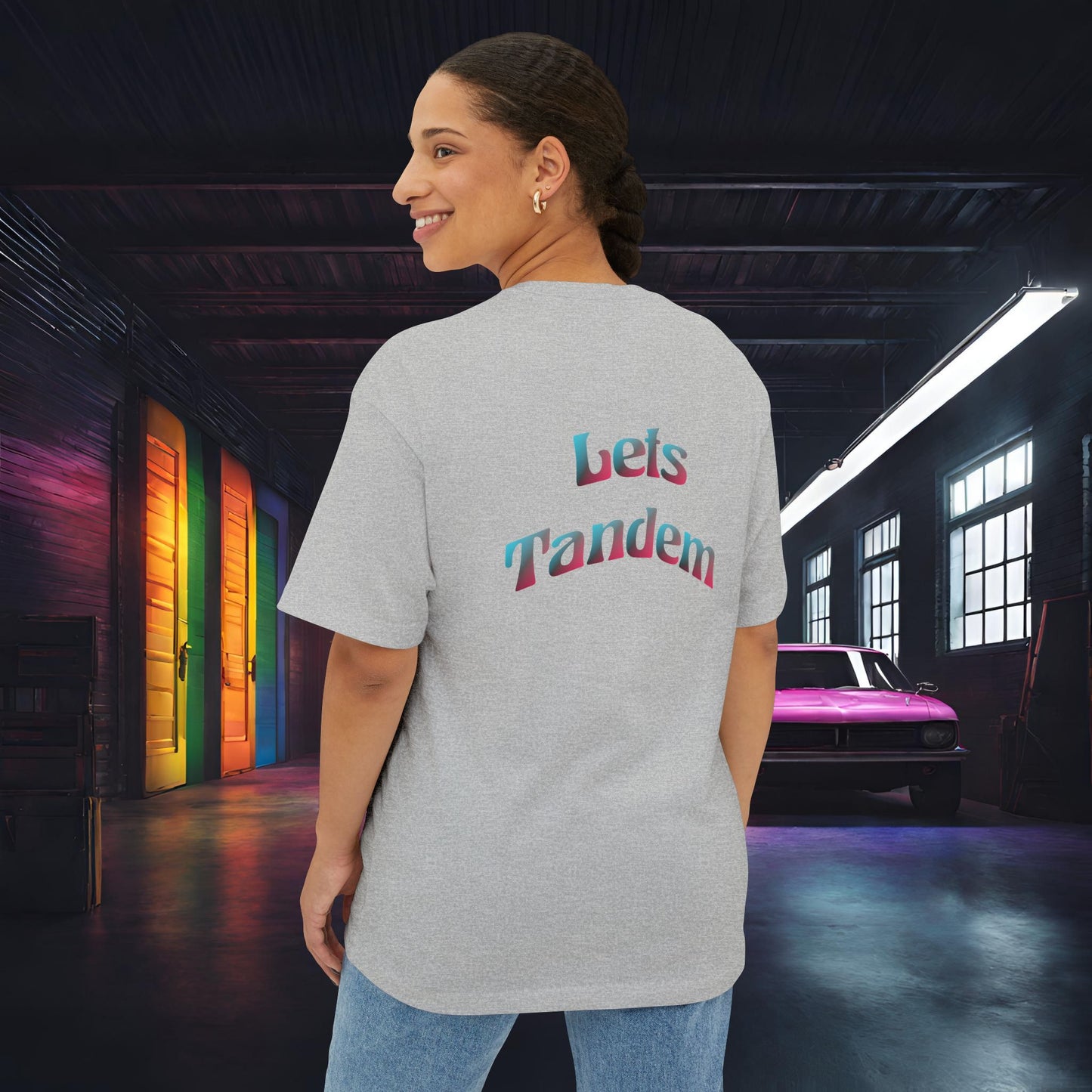 Lets Tandem-Premium, Ultra Soft, Unisex Oversized Boxy Tee Printify by The Night Shift Automotive Apparel