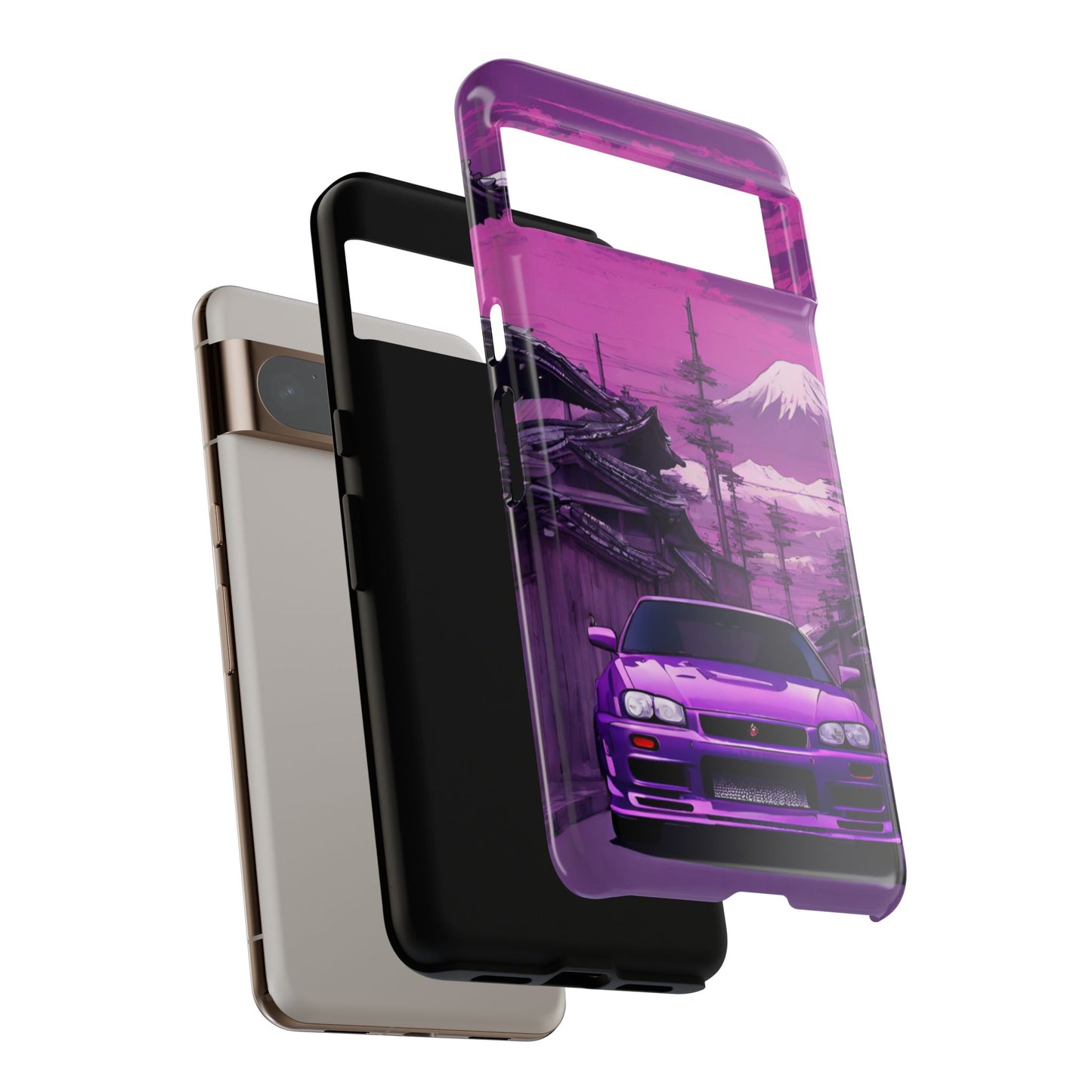 Nissan Skyline R34 Mt Fuji-Dual Layer Ultra Tough Phone Case Printify by The Night Shift Automotive Apparel