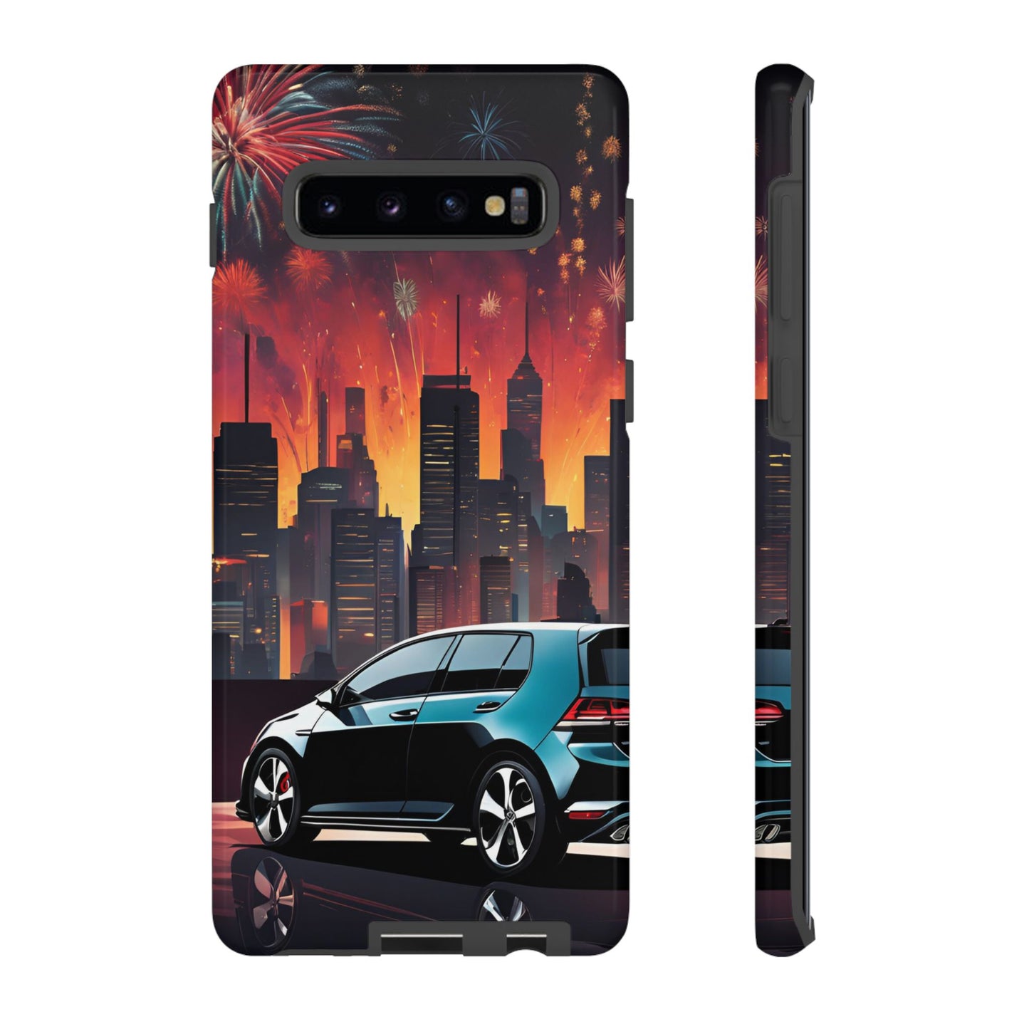 Volkswagon Golf GTI Fireworks-Dual Layer Ultra Tough Phone Case Samsung Galaxy S10 Plus Glossy Printify by The Night Shift Automotive Apparel