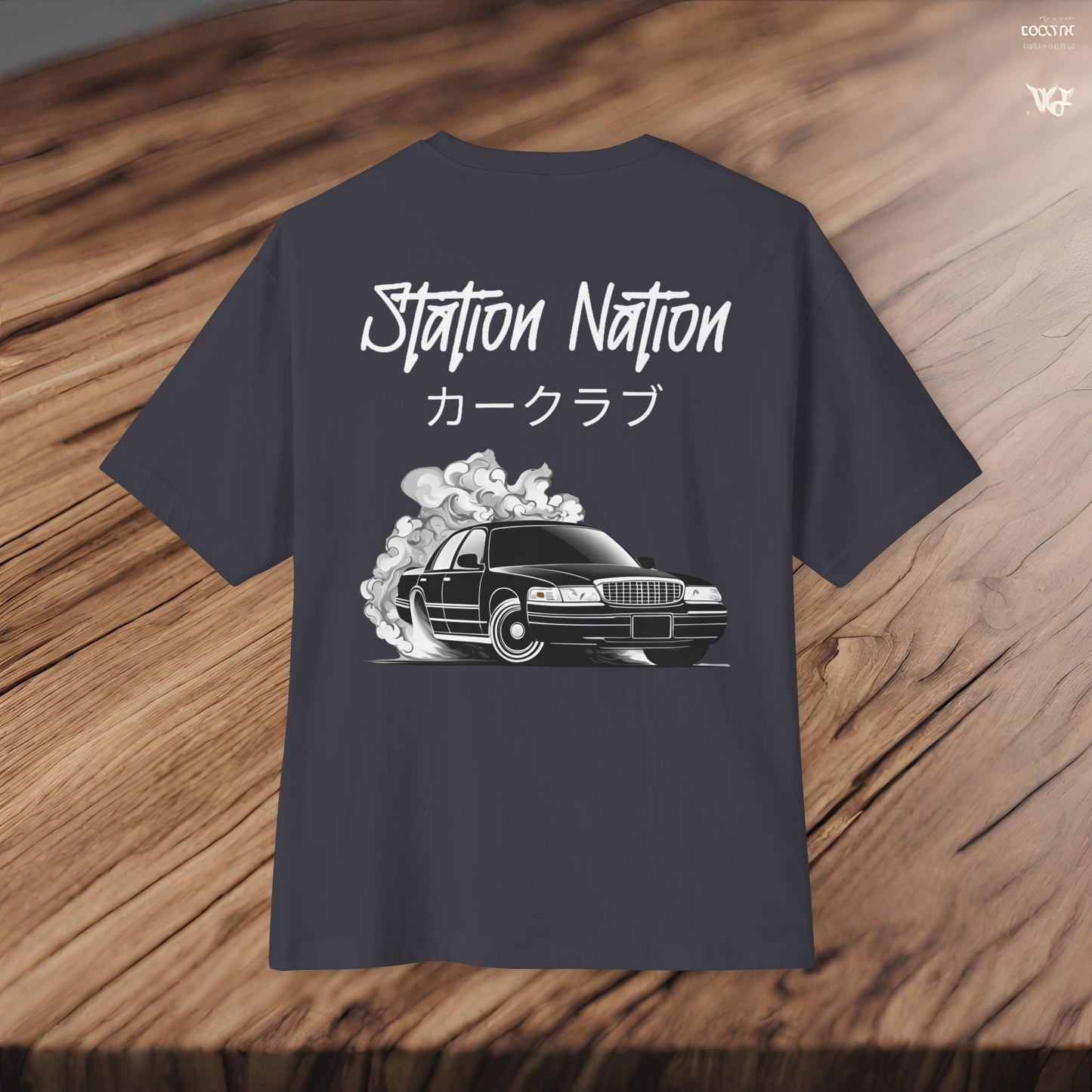 Station Nation-Premium, Ultra Soft Unisex Oversized Boxy Tee Printify by The Night Shift Automotive Apparel