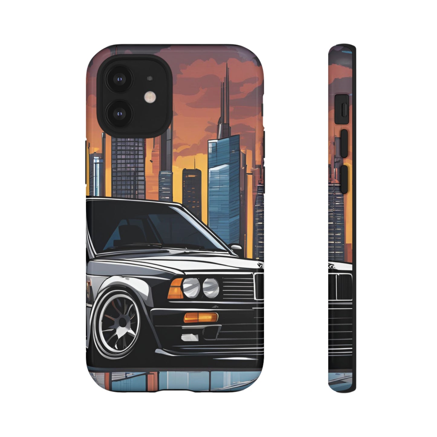 BMW E30 M3-Dual Layer Ultra Tough Phone Case iPhone 12 Mini Glossy Printify by The Night Shift Automotive Apparel