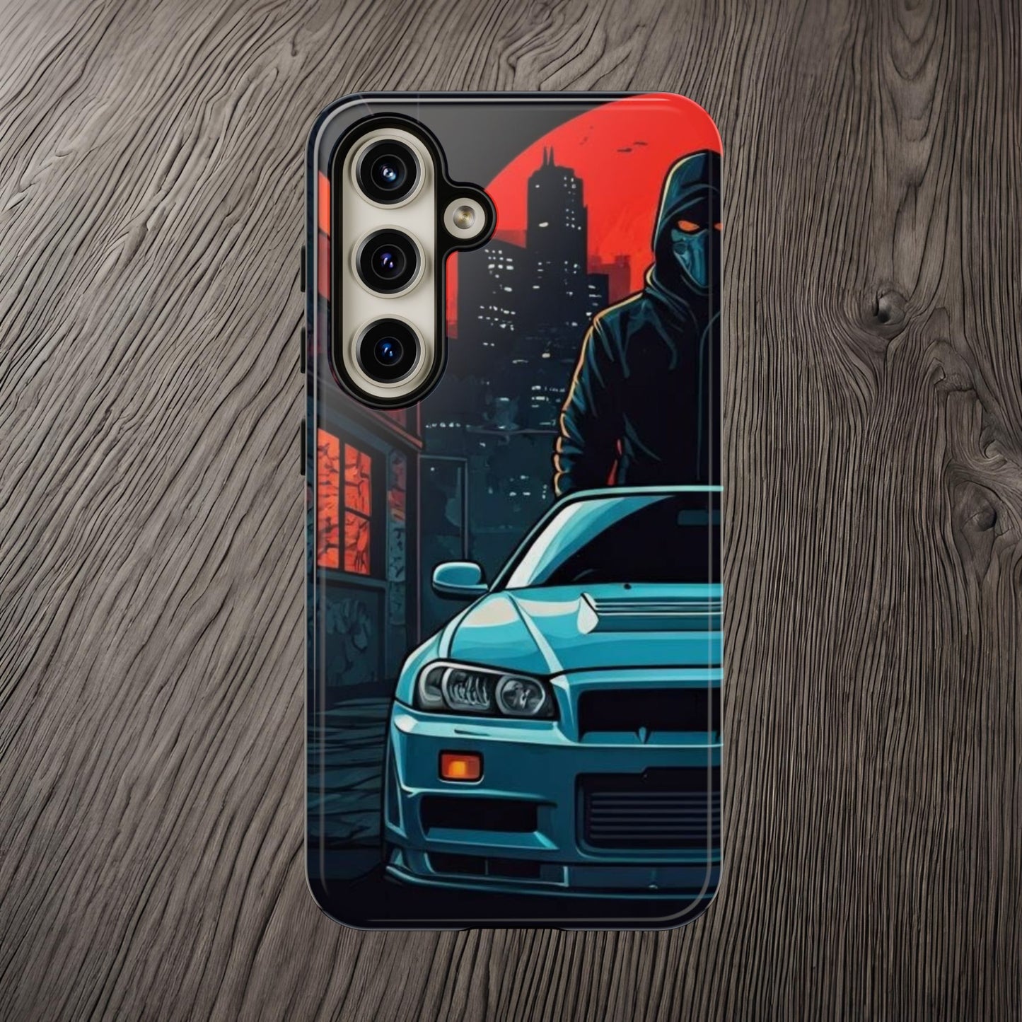 Nissan Skyline R34 Street Life-Dual Layer Ultra Tough Phone Case Samsung Galaxy S24 Glossy Printify by The Night Shift Automotive Apparel